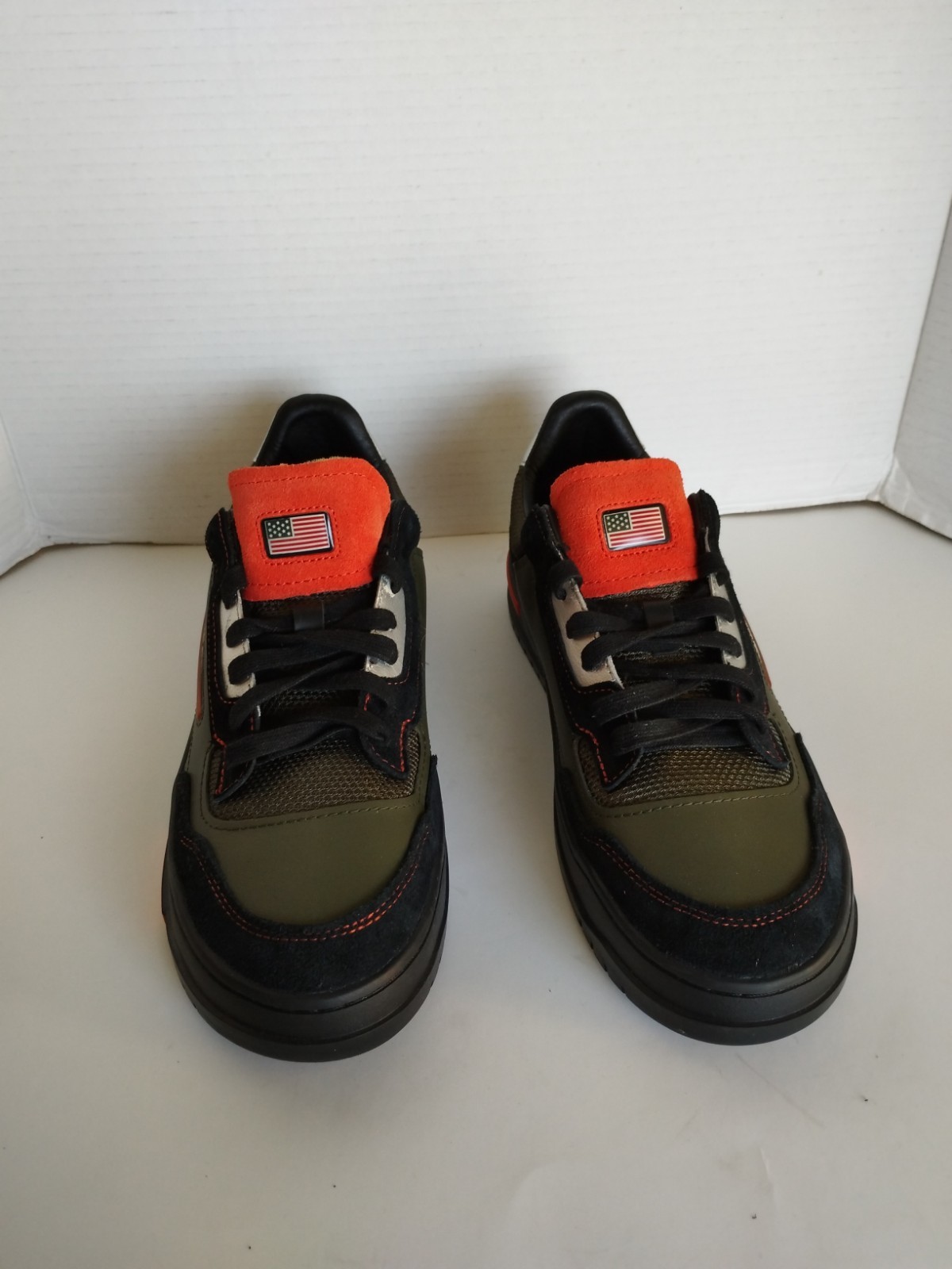 Polo Sport Ralph Loren PS300 Sneakers olive Green/ orange Leather Men’s Size 9