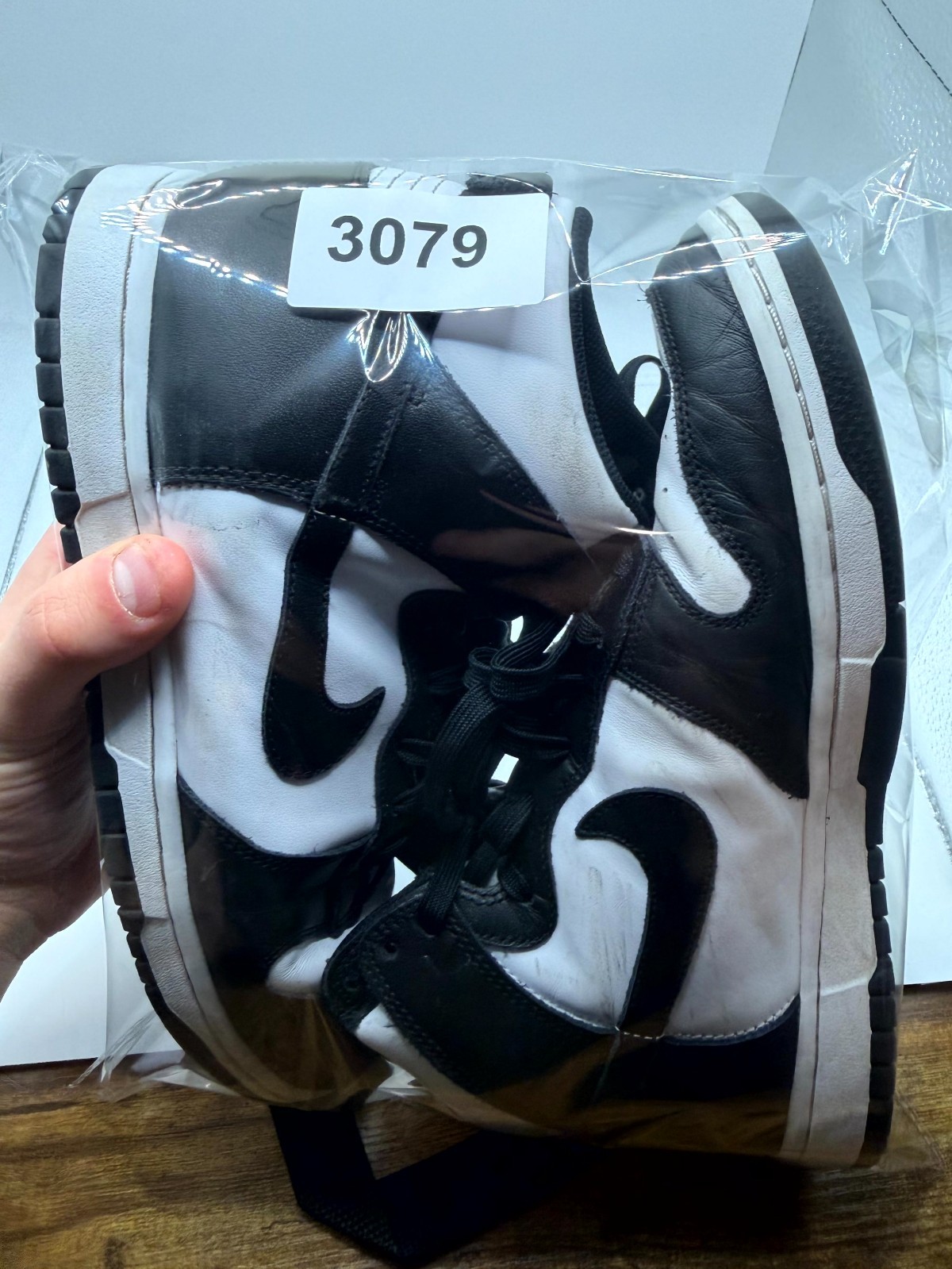 Nike Dunk High DD1399-105 Mens 8.5 Sneaker Black White Leather Lace Up Shoes