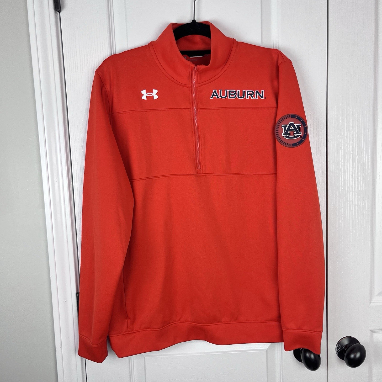 Under Armour Auburn University Tigers Orange War Eagle Pullover 1/2 Zip Medium