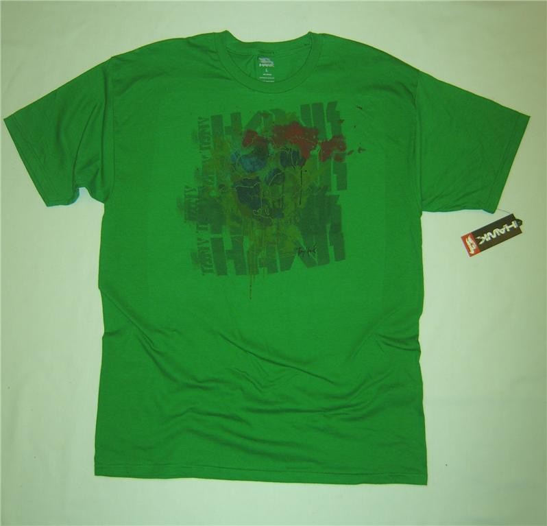 TONY HAWK Y2K T Shirt Mens Sizes Green FLIGHT Skateboarding Skater New Old Stock