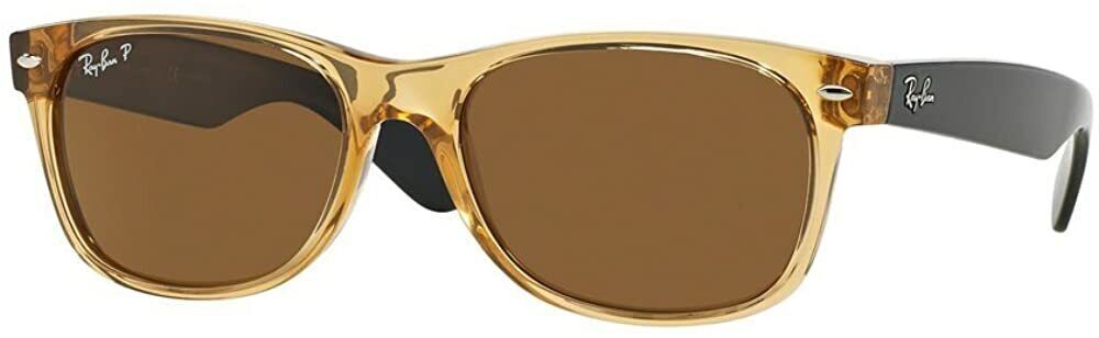 Ray Ban New Wayfarer Polarized Brown 55 mm Sunglasses RB2132 945/57 55-18