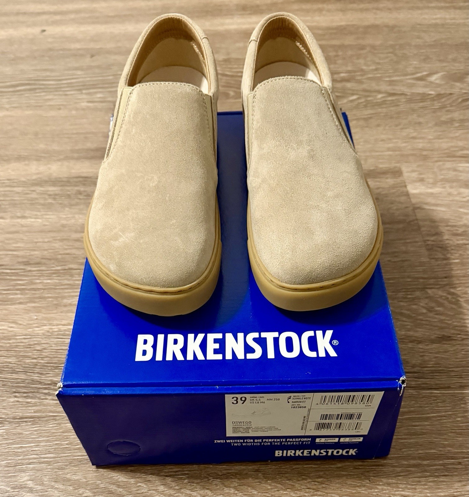 Birkenstock Oswego Suede Leather Sandcastle Shoes US M6 W8 EU39 NARROW 1023850