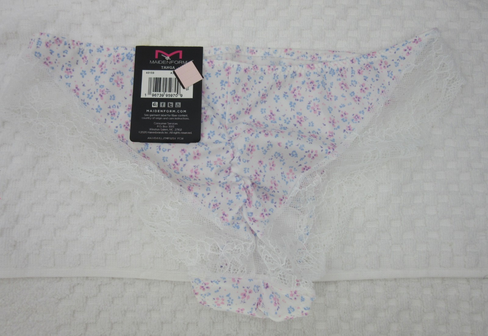 NWT set/3 MAIDENFORM comfort devotion LACE TANGA rose BEIGE WHITE floral BLACK