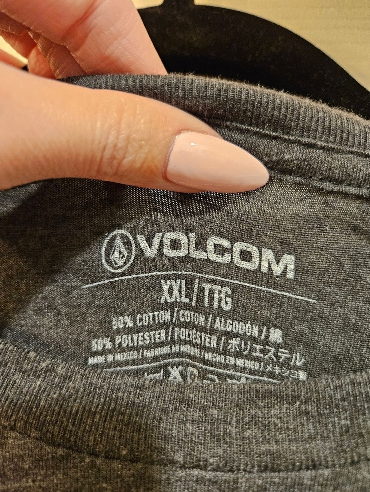 Volcom Men’s Long Sleeve Tee – Charcoal Gray with White Logo