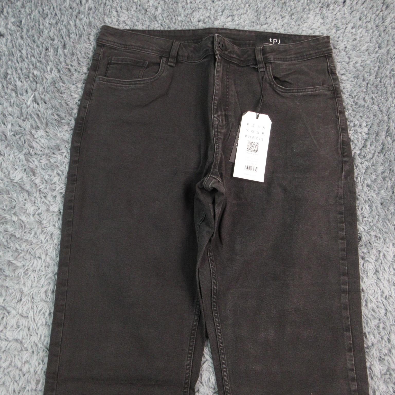 Tpj Jeans Mens 38×33 Black Athletic Straight Charcoal Wash Denim Stretch Comfort