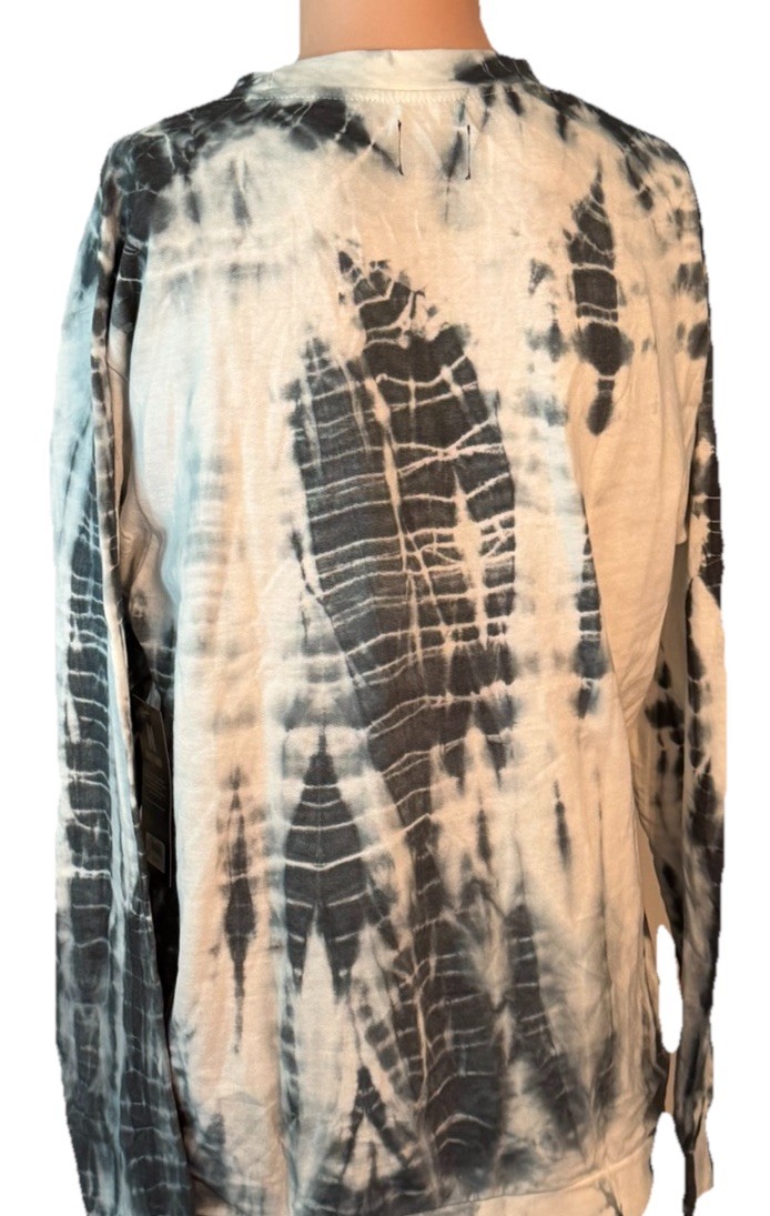 Navy Yard Men’s Size Large Black/Gray/White Tie Dye Long Sleeve Shirt NWT