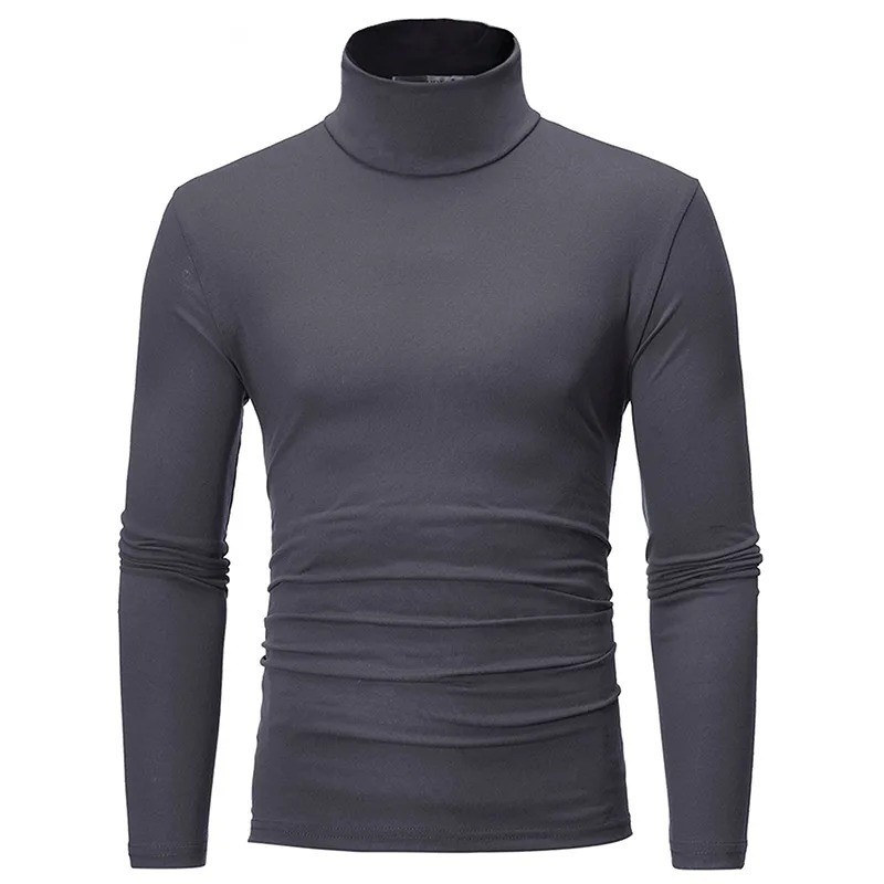 Mens Turtleneck Long Sleeve Shirt – Winter Pullover Sweater for Men