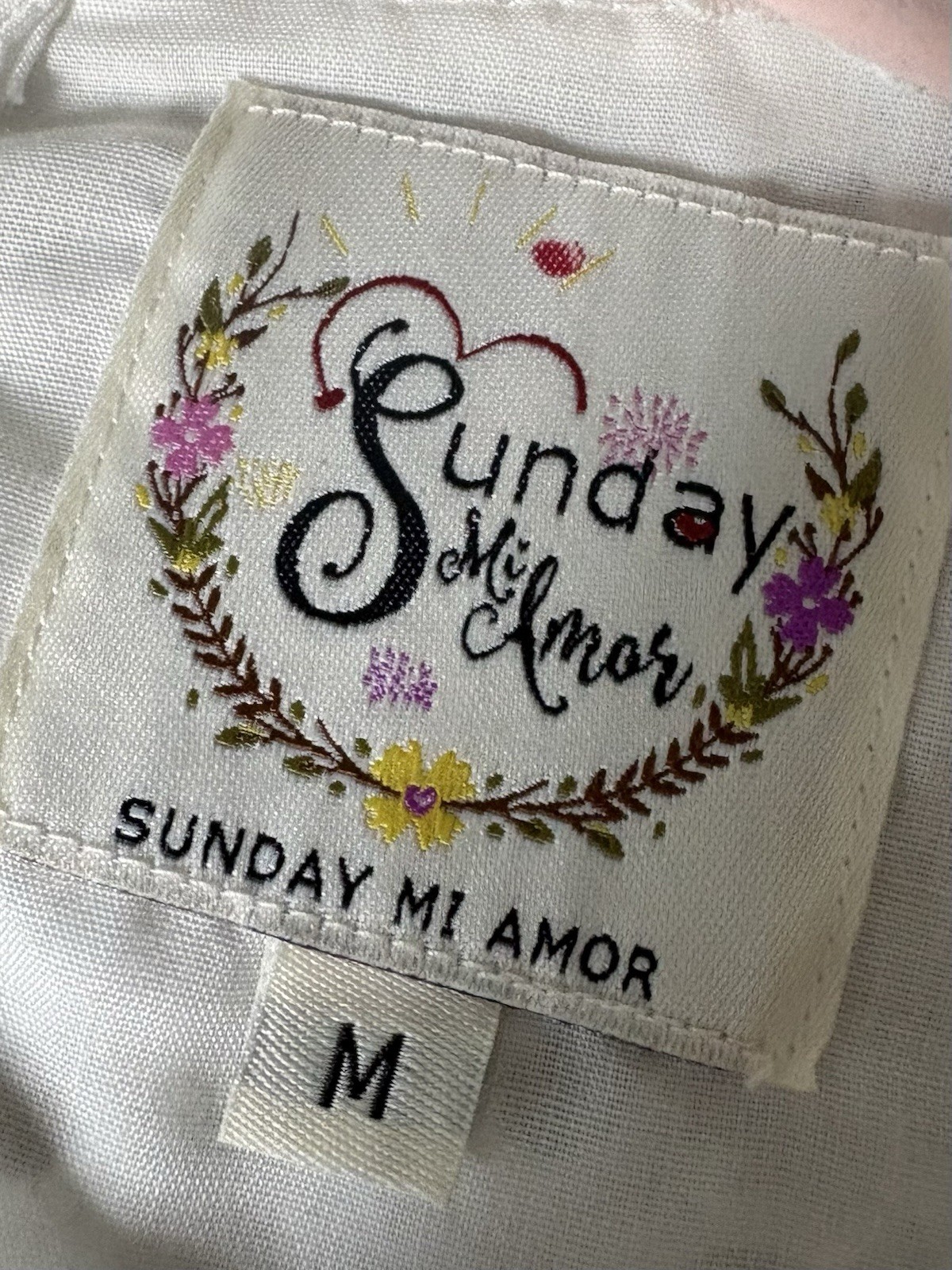 Anthropologie Sunday mi Amor dress White Cotton Romantic Eyelet Lace M