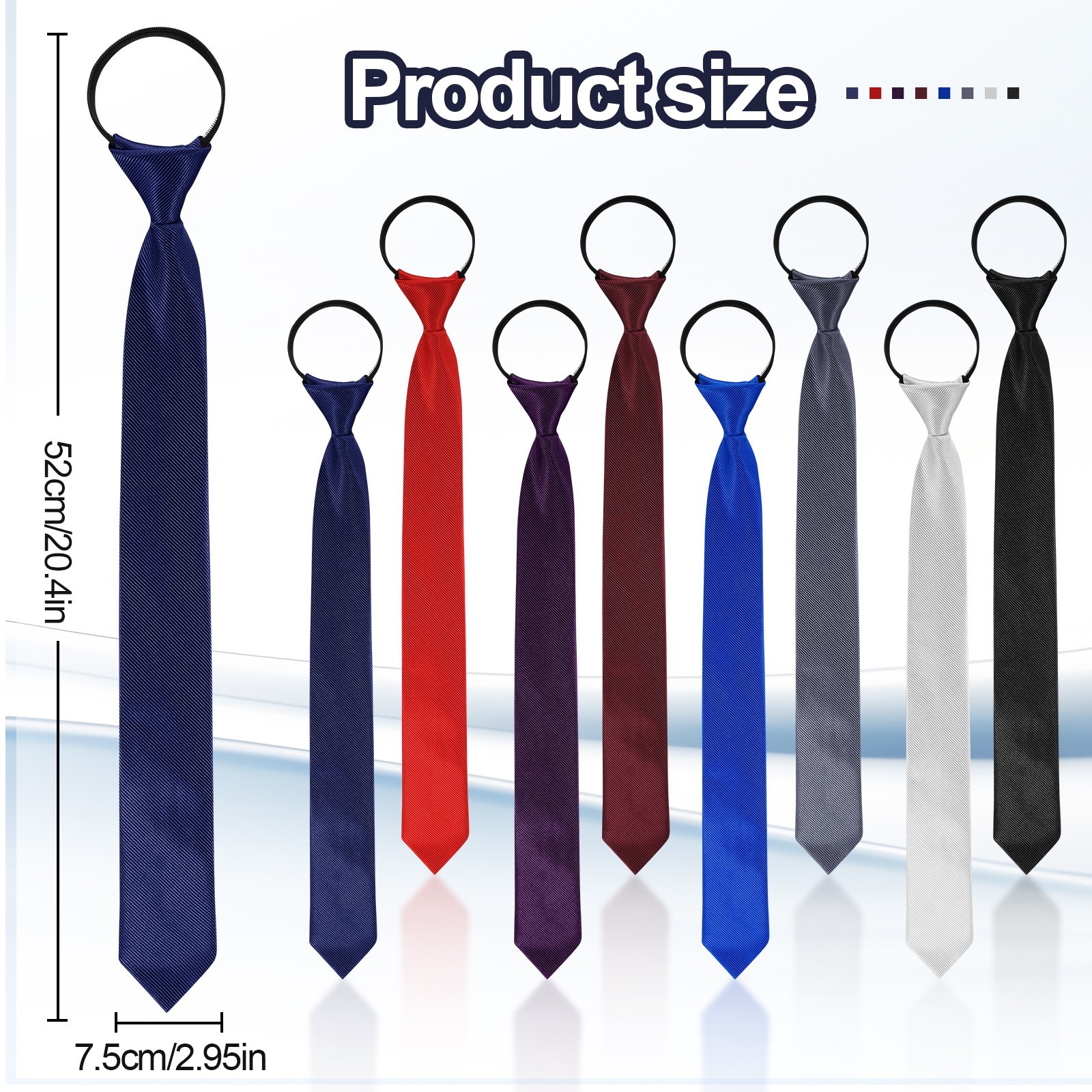 8PCS Men’s Neck Tie Gift Set Solid Colour Business Wedding Formal Neckties