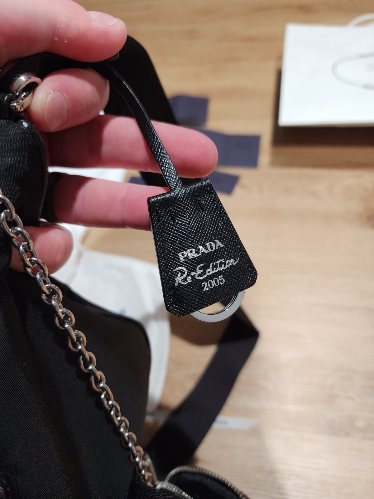 PRADA Re-Edition 2005 Crossbody Small Black Nylon W/ All Original Pieces