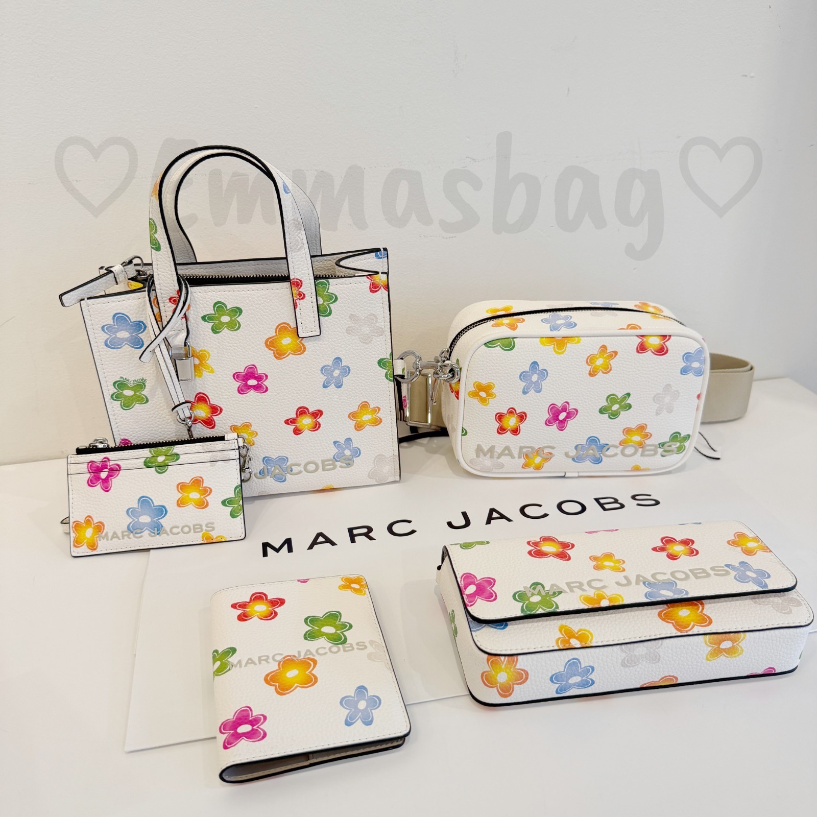 Marc Jacobs Mini Chain Bag 4P6SMN021S01 White Multi $288 Flower Print