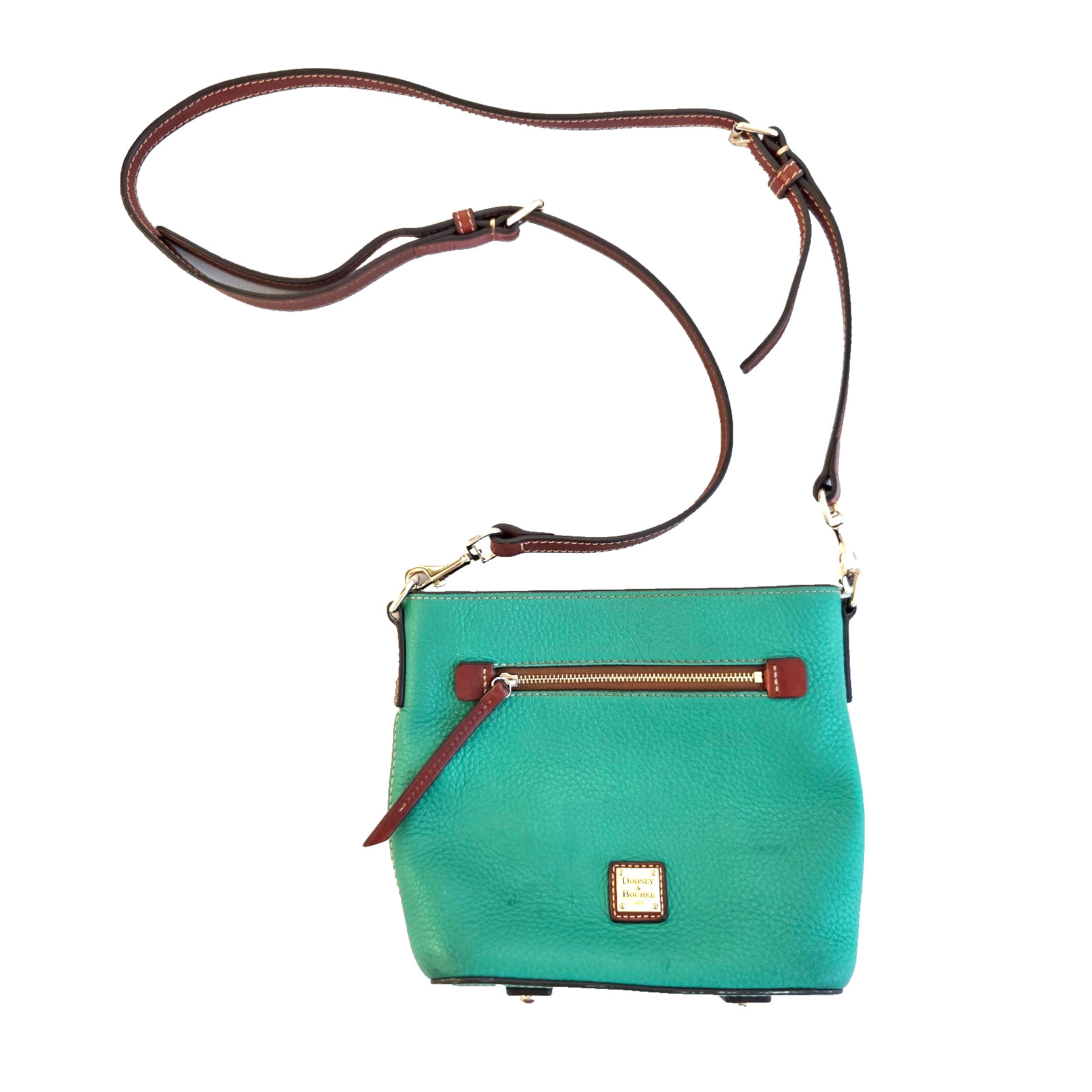 Dooney & Bourke Spearmint Green Pebble Grain Leather Zip Crossbody Purse Bag