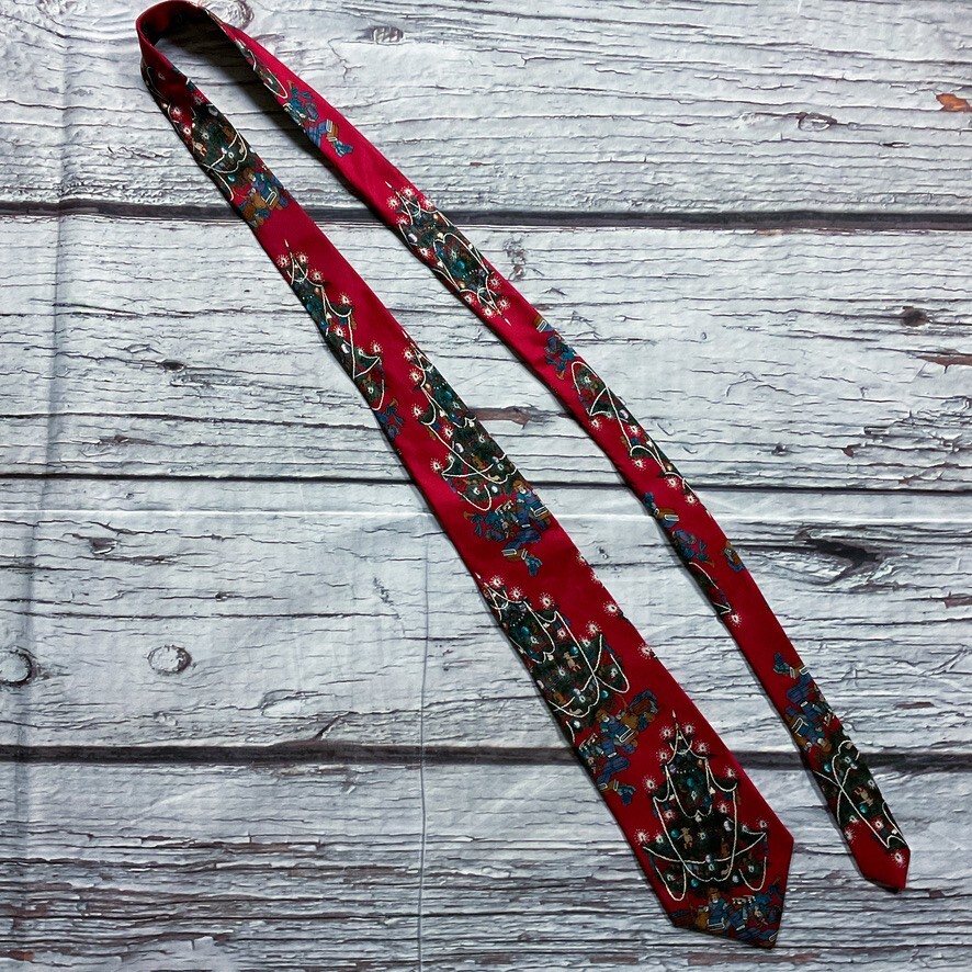 Alexander Lloyd Boston Mens Necktie Festive Holiday Christmas Classic Silk Tie