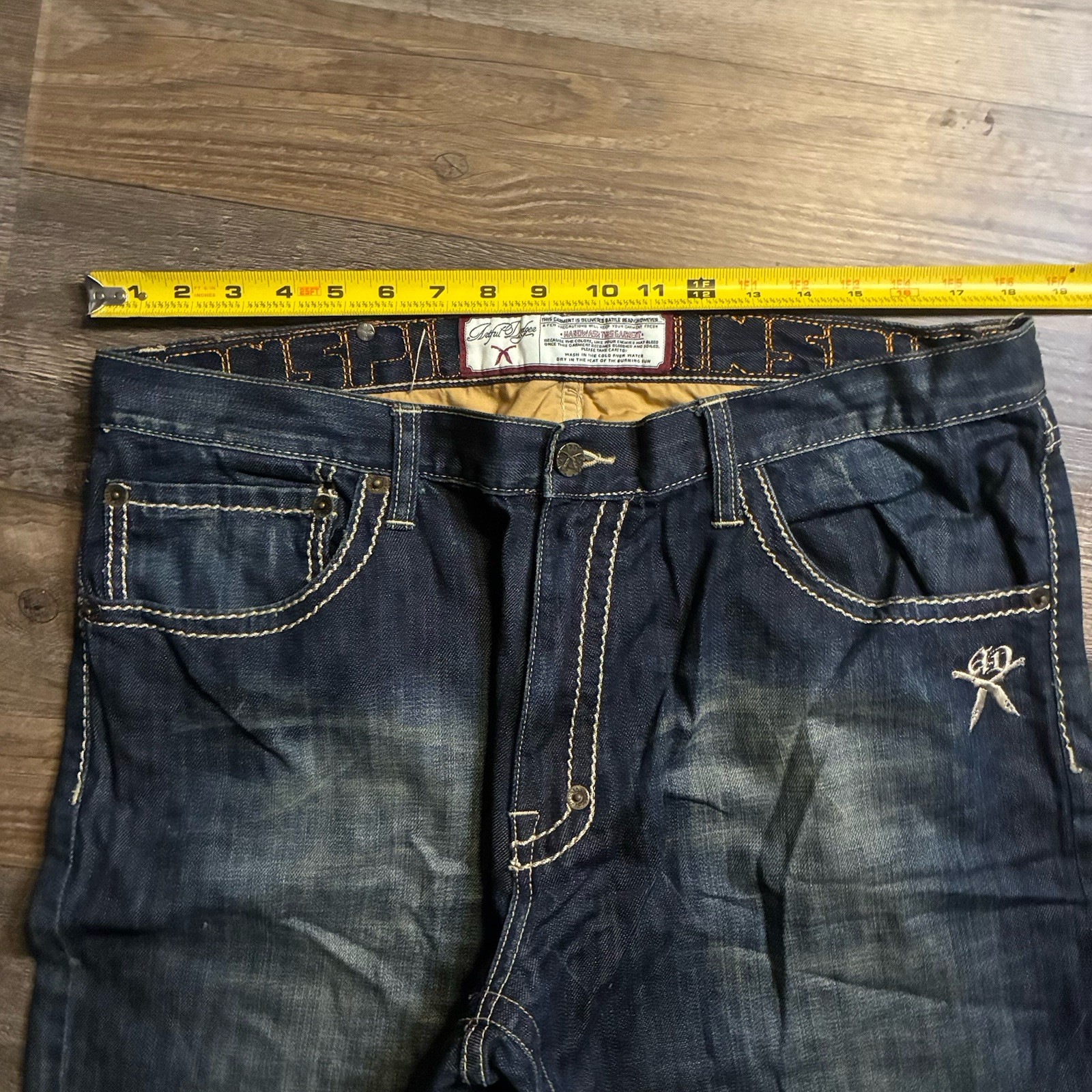 Buffalo David Bitton Men’s Dark Wash Blue Denim Relaxed Straight Jeans 36