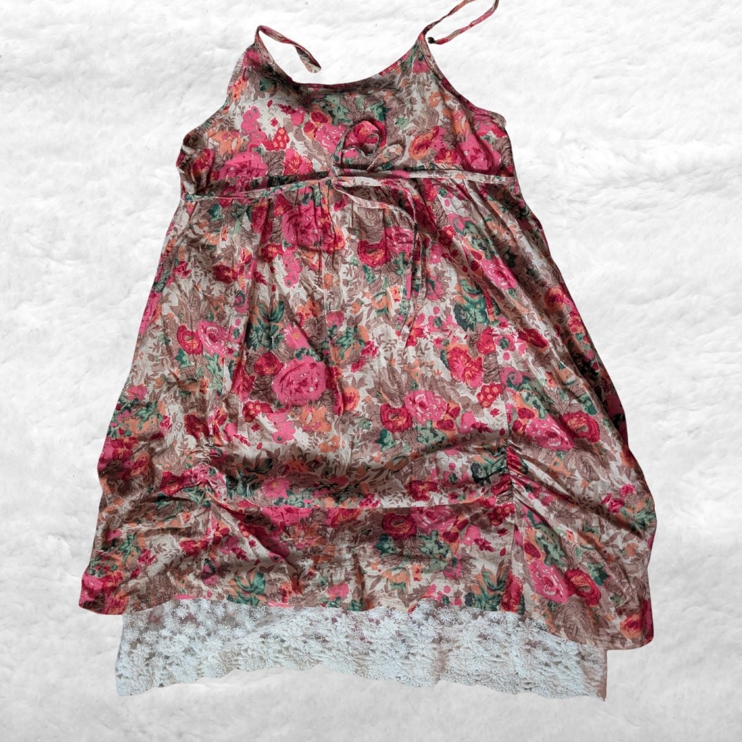 vintage an’ge paris floral lace babydoll cami dress y2k fairycore