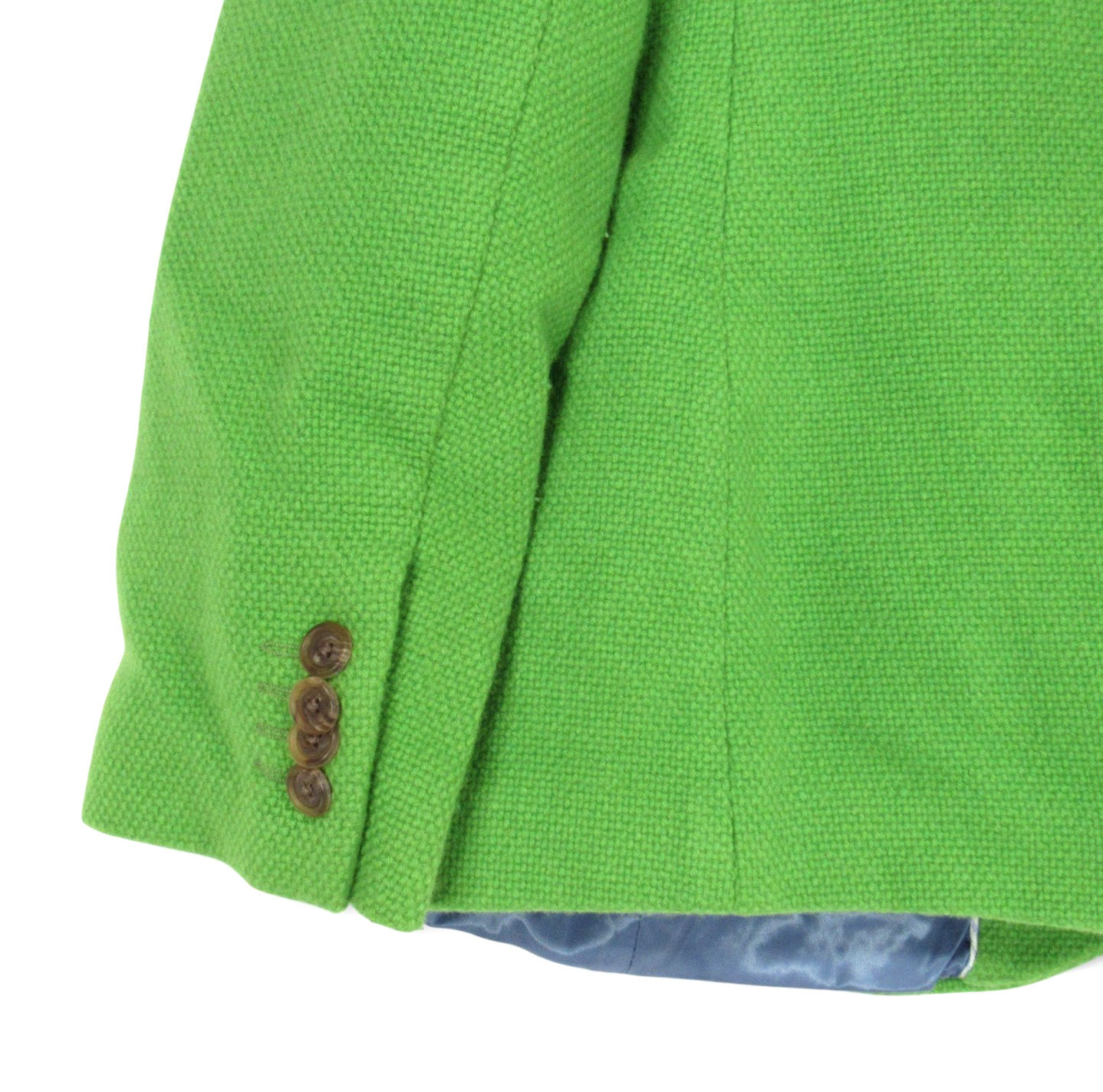 LANDS’ END Lined WOOL BLEND Apple Green 2-BUTTONS Pockets BLAZER/JACKET Sz 10