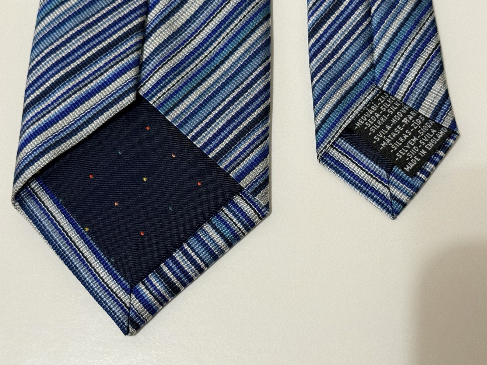Paul Smith England Men’s Multi Stripe Tie In Blue Color (8 Cm).