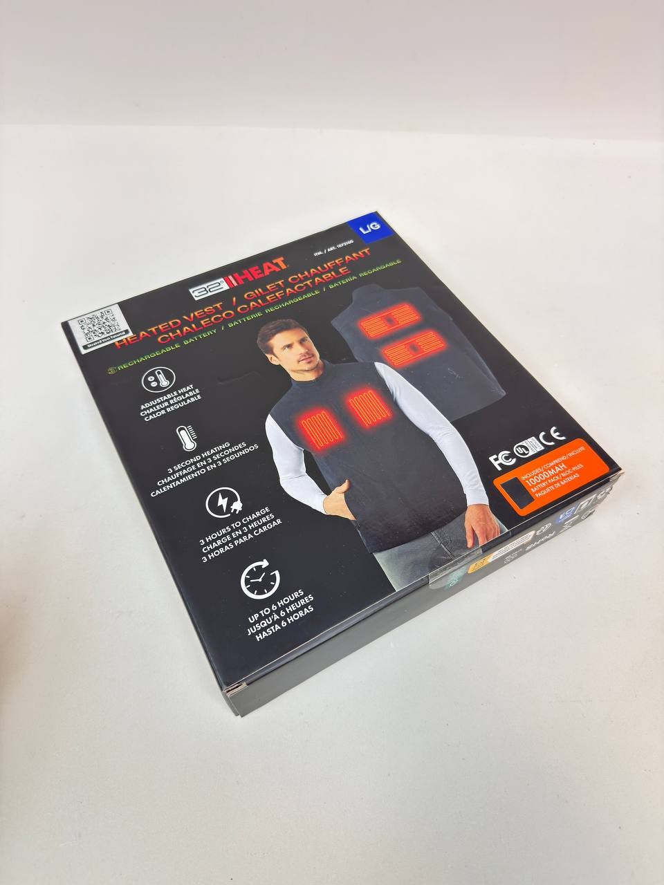 32 Degrees Rechargeable Adjustable Heated Vest, 1000MAH Battery Pack Included, L