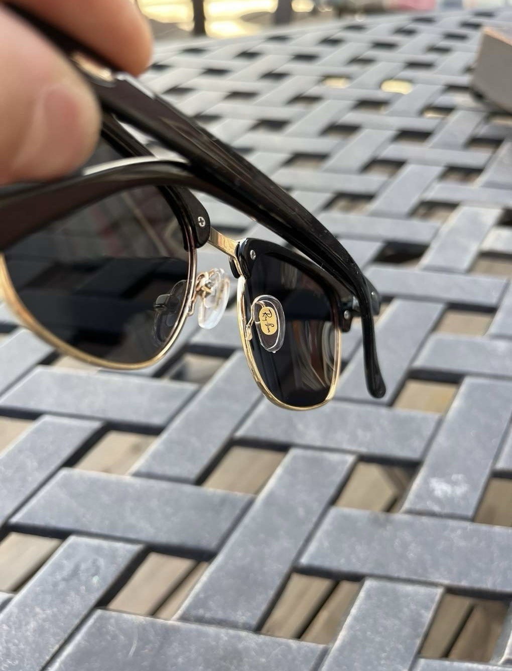 Ray Ban Clubmaster sunglasses, Black/Gold, Unisex, 51[]21