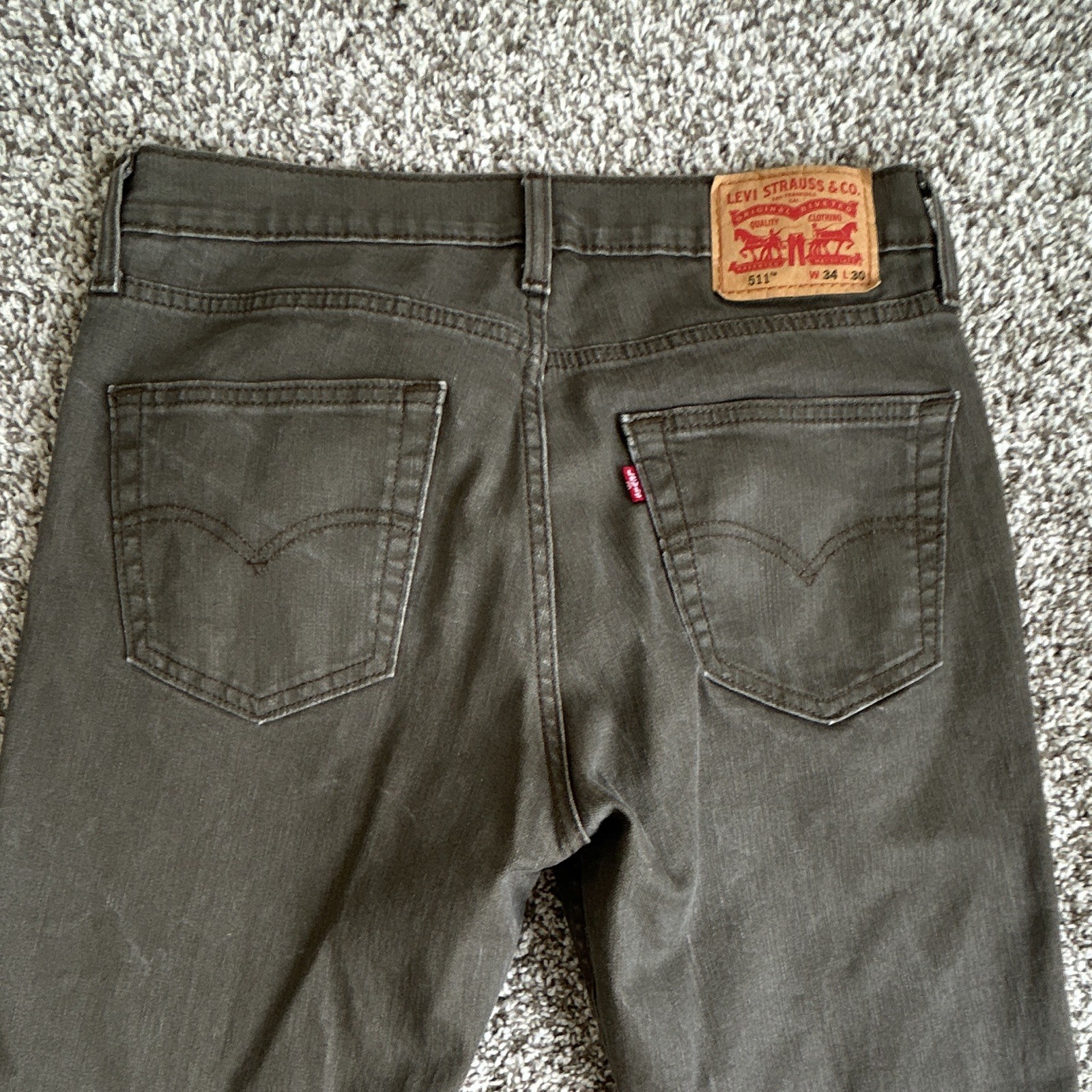 Levi’s Men’s Slim Fit Gray Dark Wash Denim Jeans Low Rise 5-Pocket Zip Fly