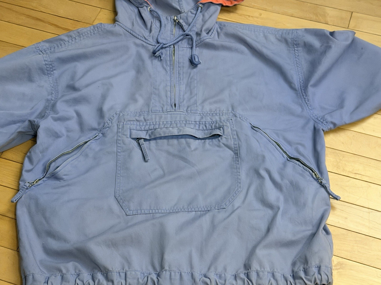 GAP Vintage ’90s Light Purple Hooded COTTON Anorak Popover Jacket Size S Pockets