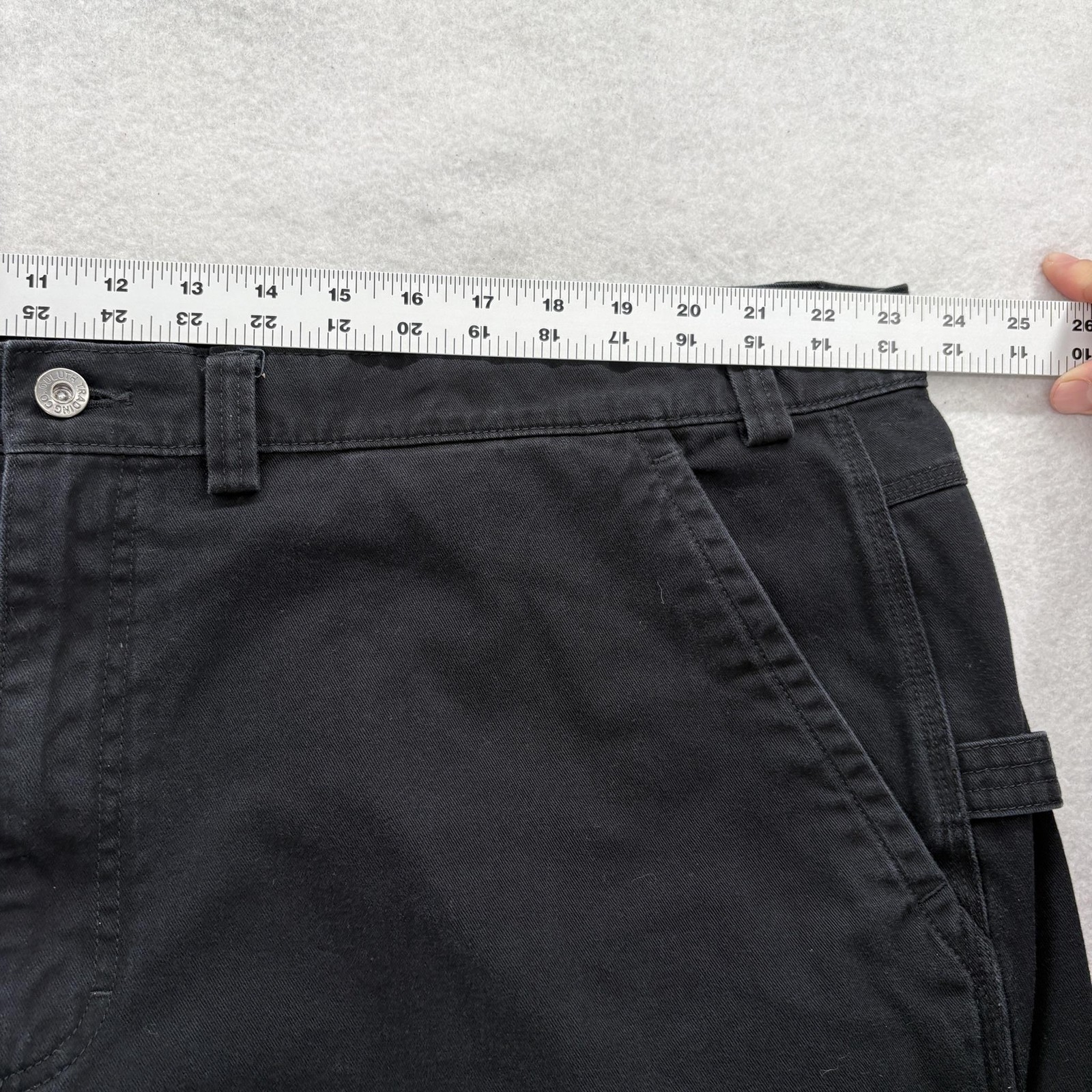 Duluth Everyday Twill Carpenter Pants Mens 46×30 Black Crouch Gusset Workwear
