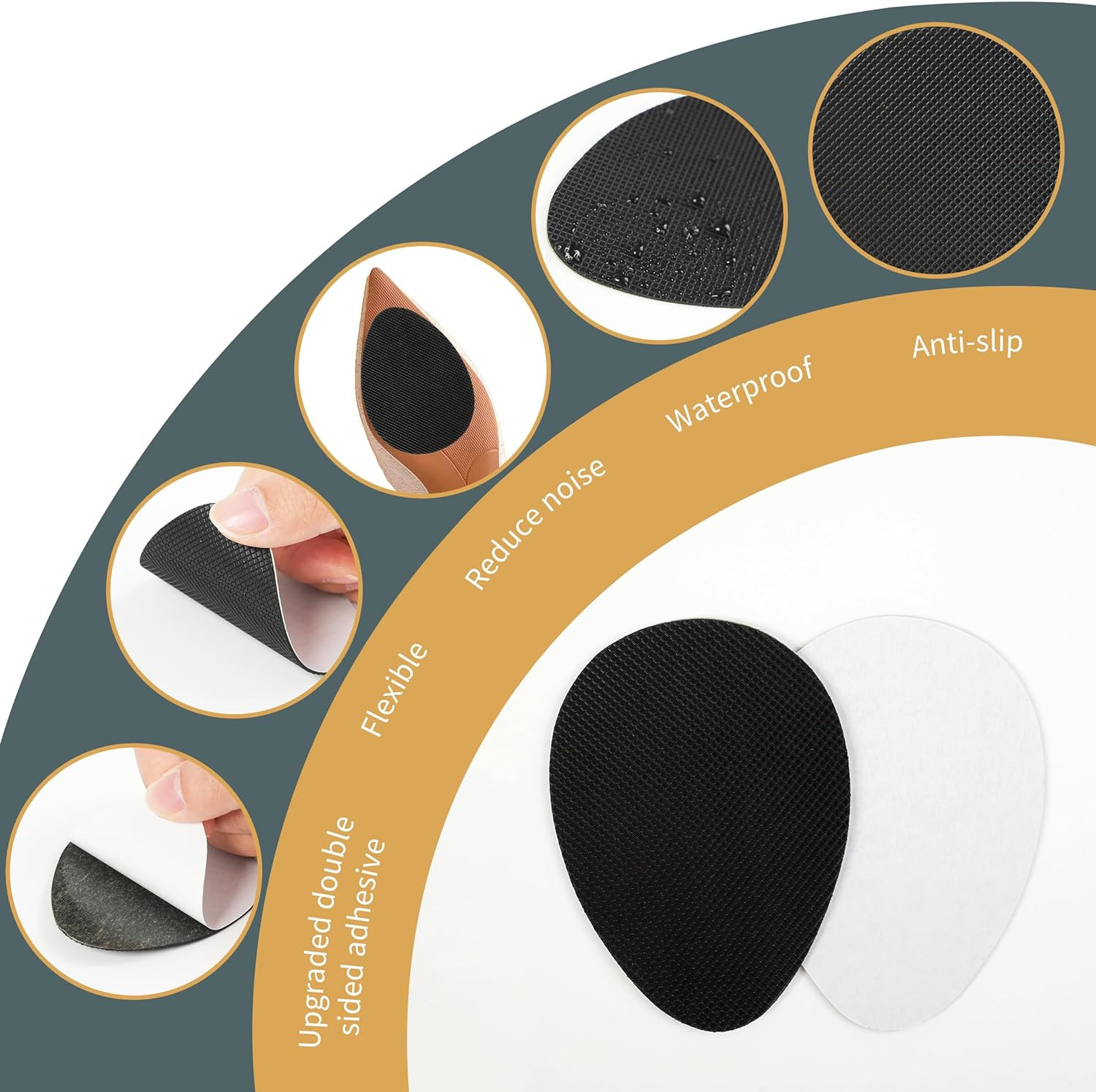 20 Pcs Non-Slip Shoe Pads, Adhesive Shoe Sole Protectors for Bottom of Shoes, Pr