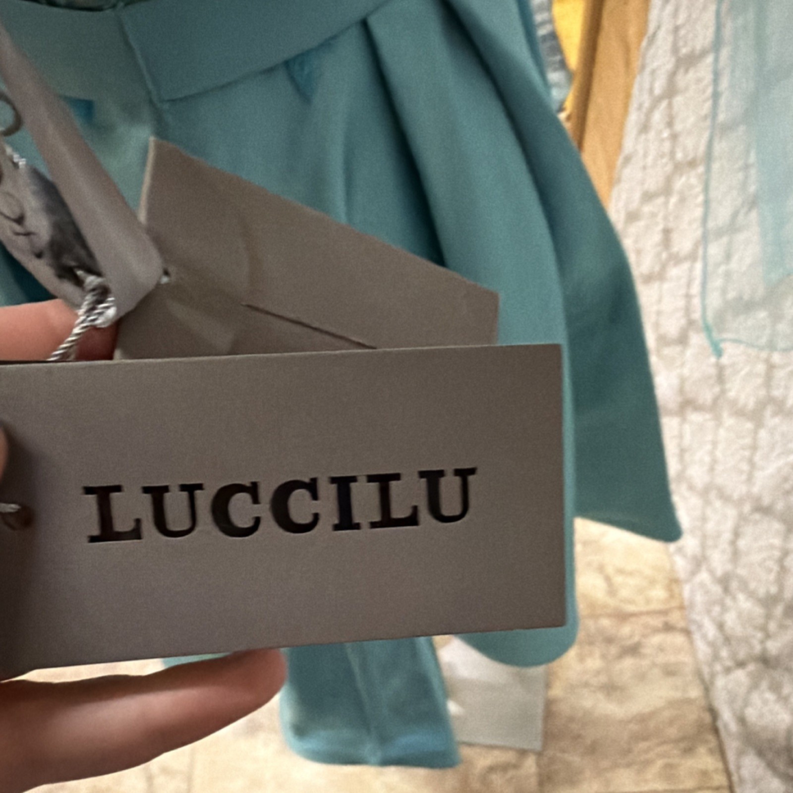 Luccilu Sky Blue Embroidered V-Neck Formal Semi Dress Size 10 Lot #8