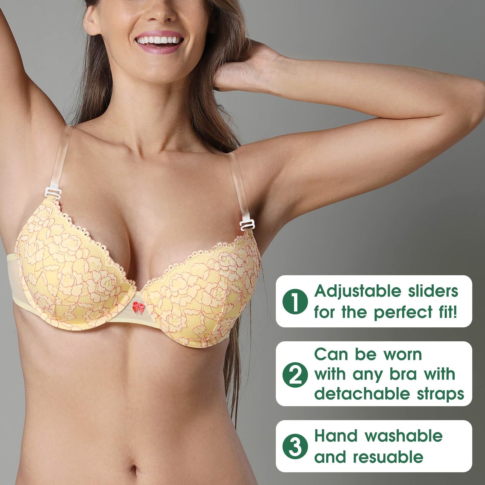 4 Pairs Clear Bra Straps Invisible Bra Straps Non Slip Bra Shoulder Straps