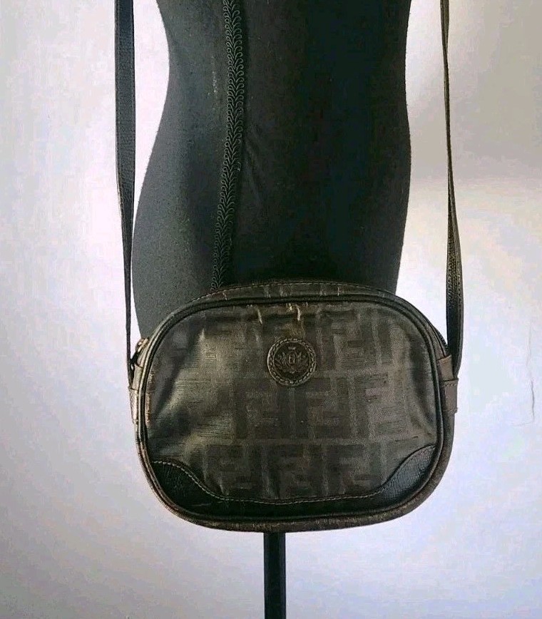 Fendi For Niemann Marcus Zucca FF Crossbody Bag Zipper Closure Adjustable Strap