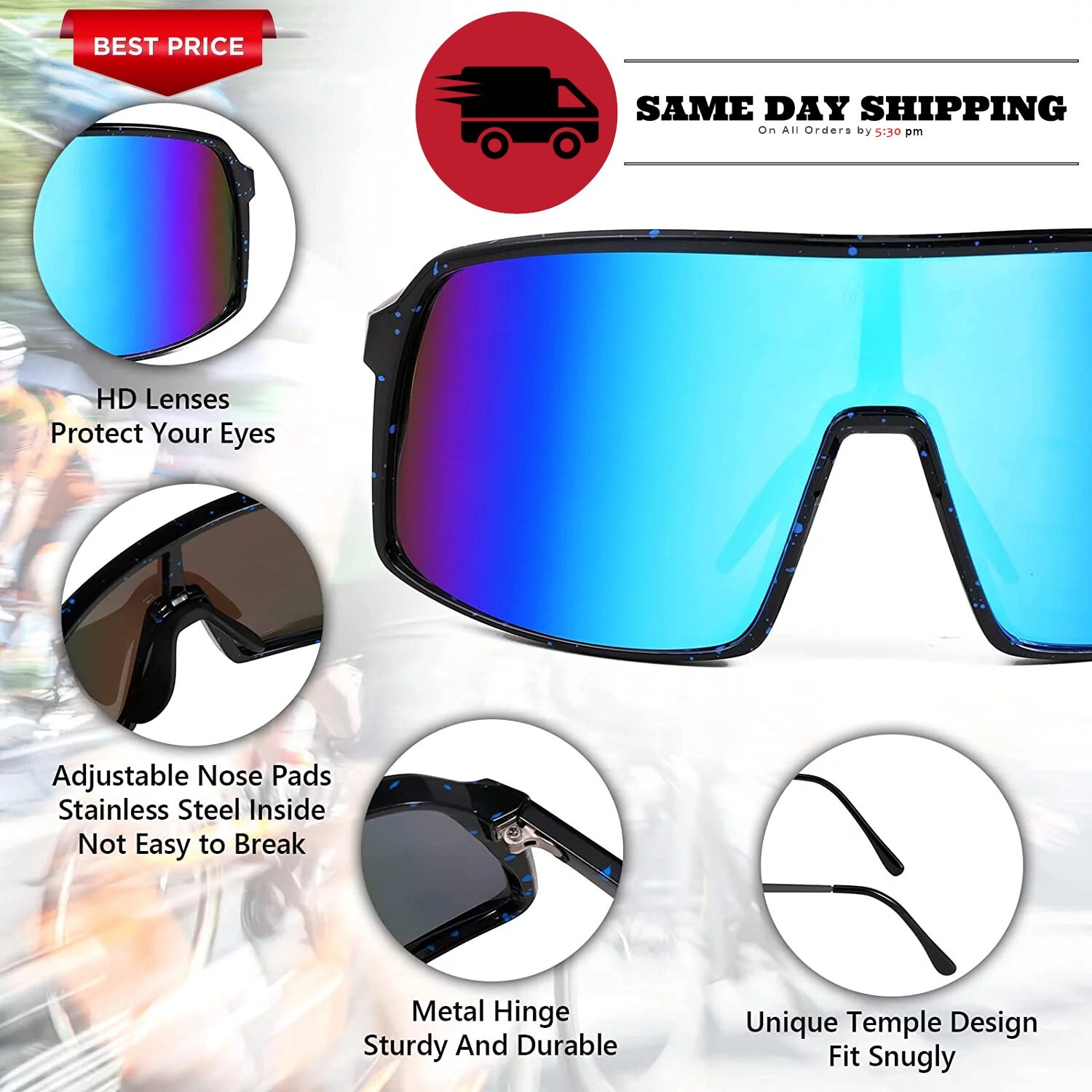 Polarized Sports Sunglasses Outdoor Cycling Driving Fishing Glasses UV400 Goggle
