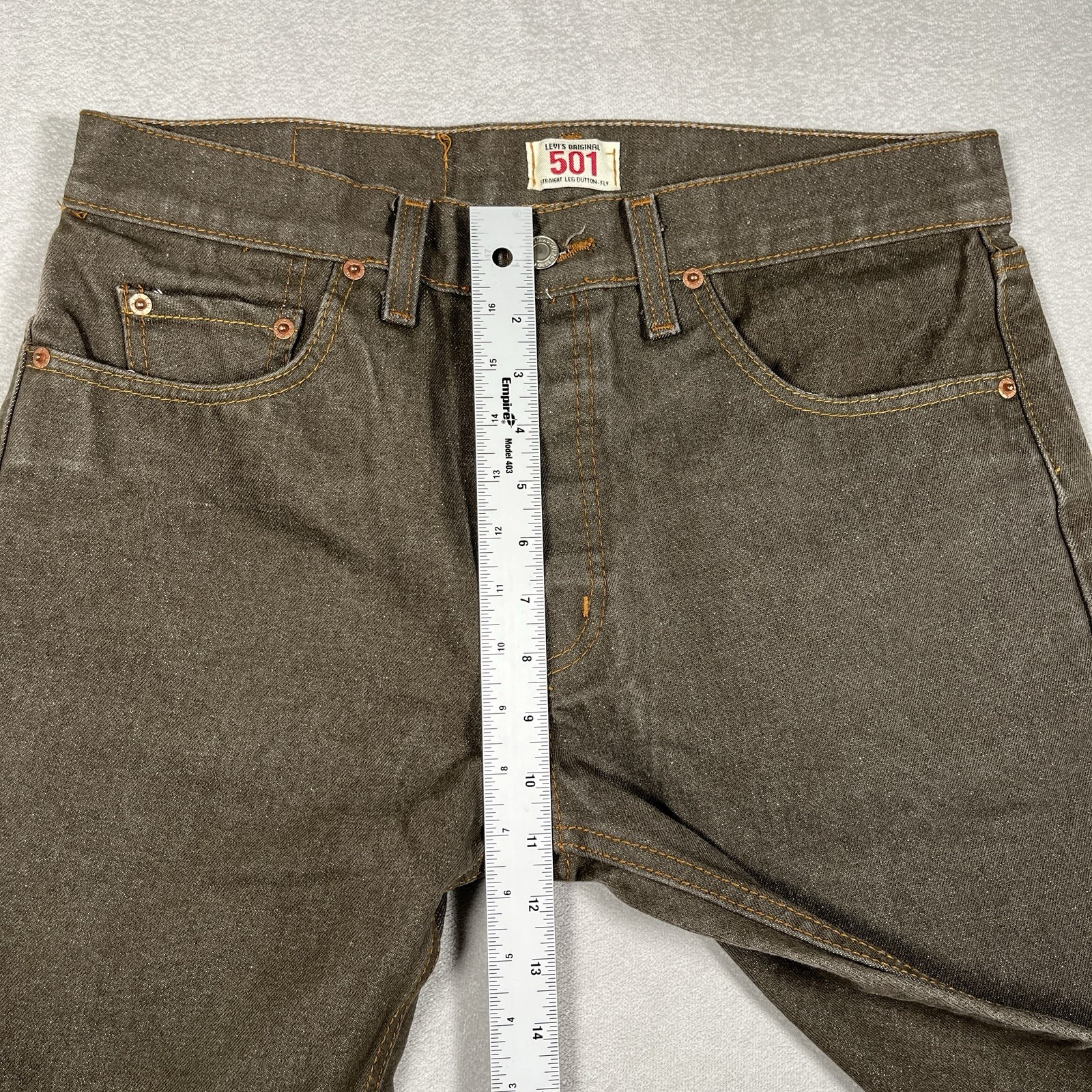 Vintage Levi’s 501 Jeans Men 34×30 Brown Button Fly Straight Leg