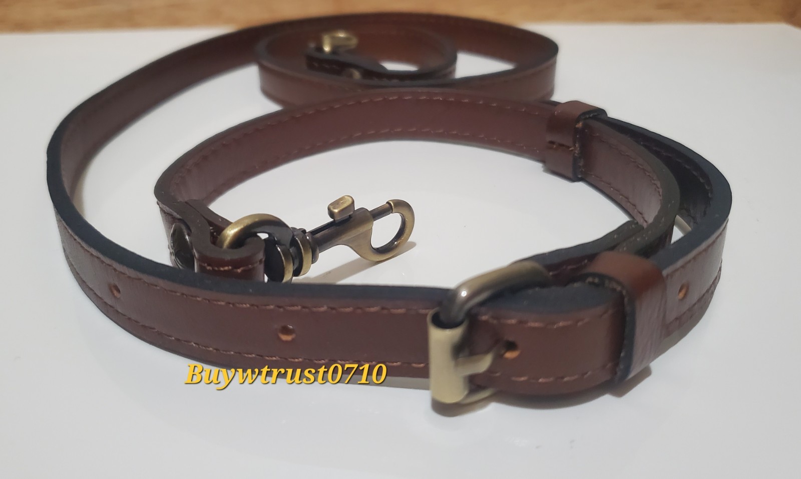 New Patricia Nash Brown Leather Clip-On Replacement Crossbody/Shoulder Strap 0.6