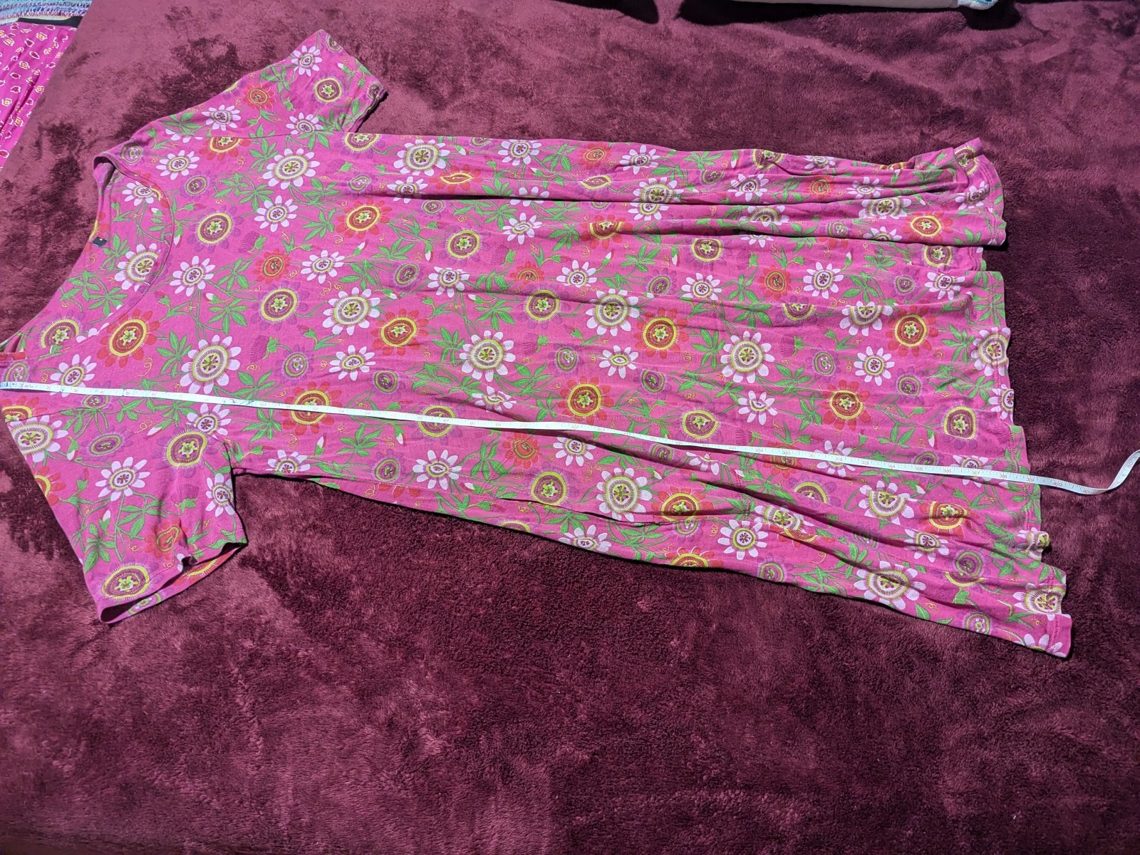 Gudrun Sjoden Knit Jersey Cotton Pink Dress Floral Women’s Medium