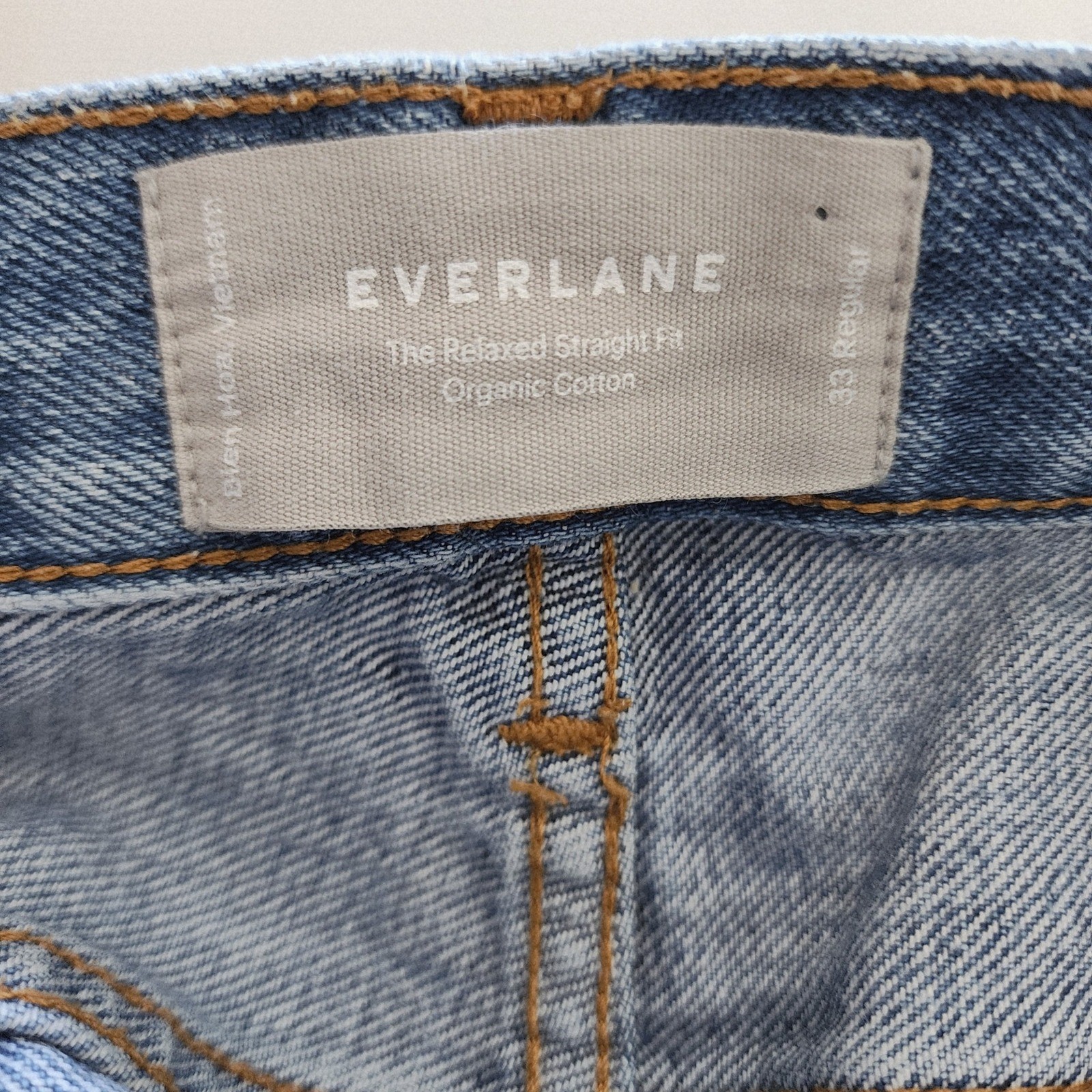 Everlane The Relaxed Straight Fit button fly jeans womens size 33 Reguar