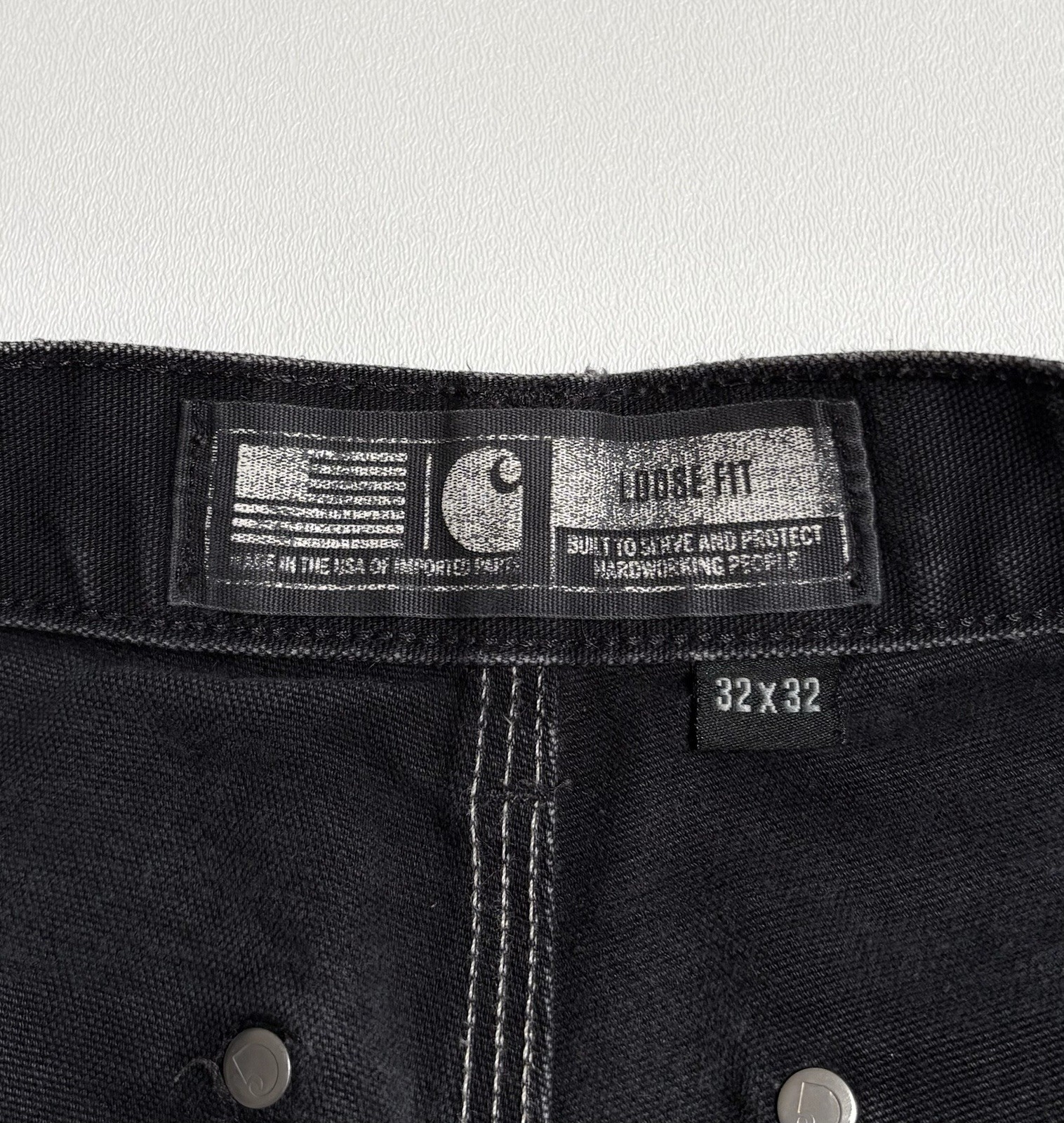 Carhartt Double Knee Duck Canvas Carpenter Pants Made In USA B01-BLK 30 x 30*