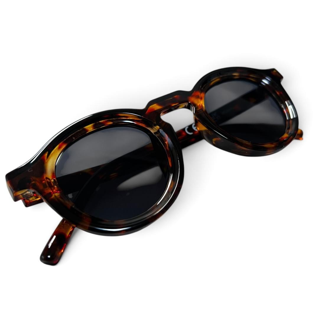 1397 Tortoiseshell Sunglasses Round Type Wellington Vintage Style Blue Lens
