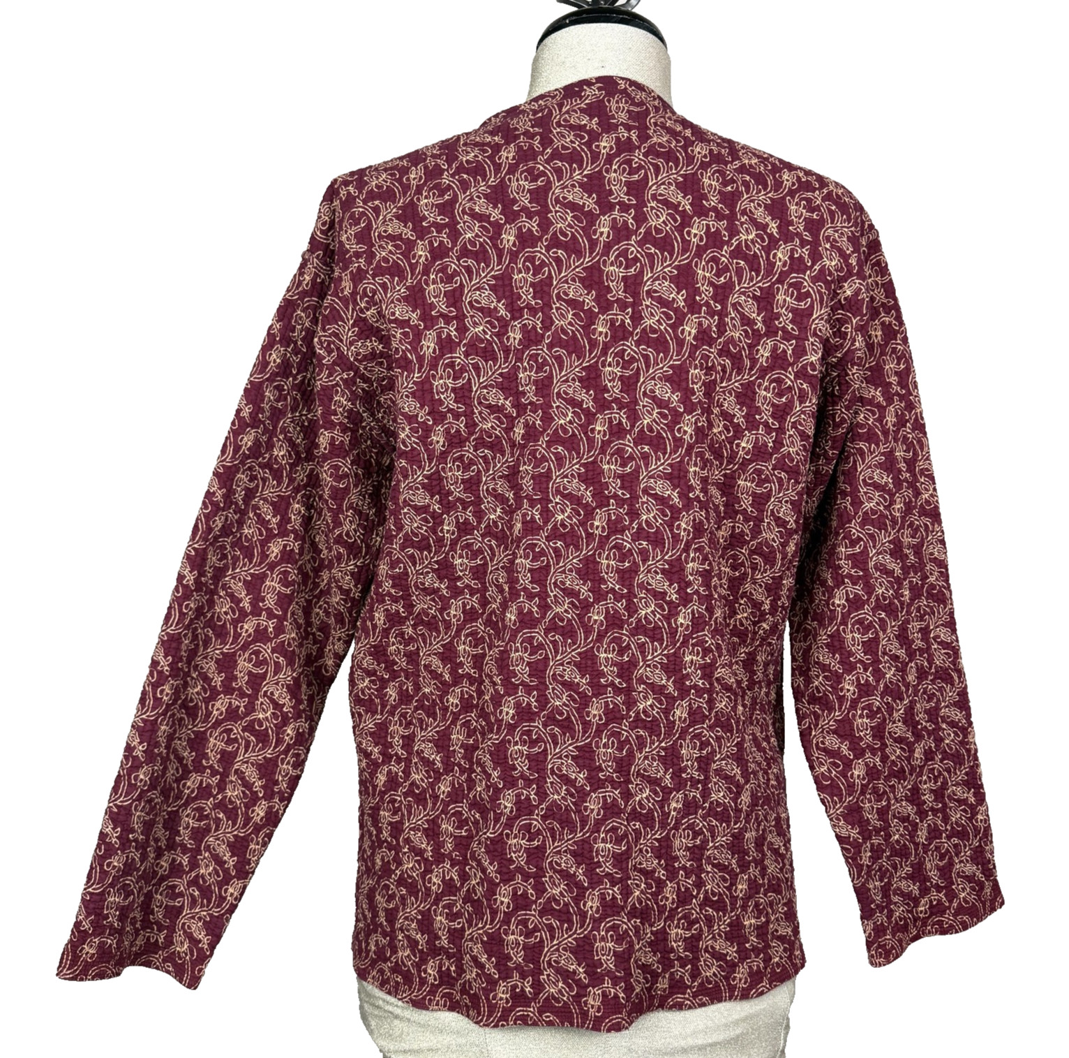 Vtg Orvis Reversible Quilted Jacket Womens M Paisley Boho Hippie Artsy Cardigan