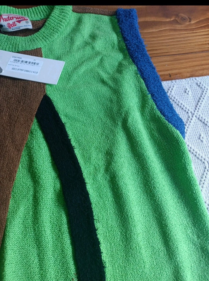 ANDERSSON BELL Argyle Knit Vest (BROWN) Designer High Fashion Vest Unique