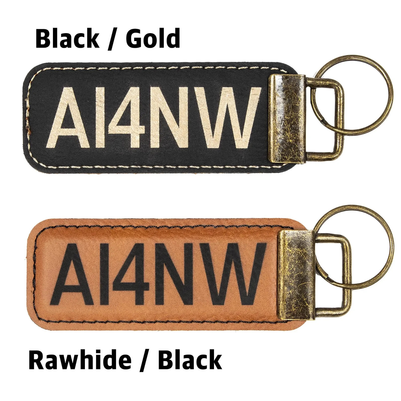 Custom Ham Radio Call Sign Leatherette Keychain