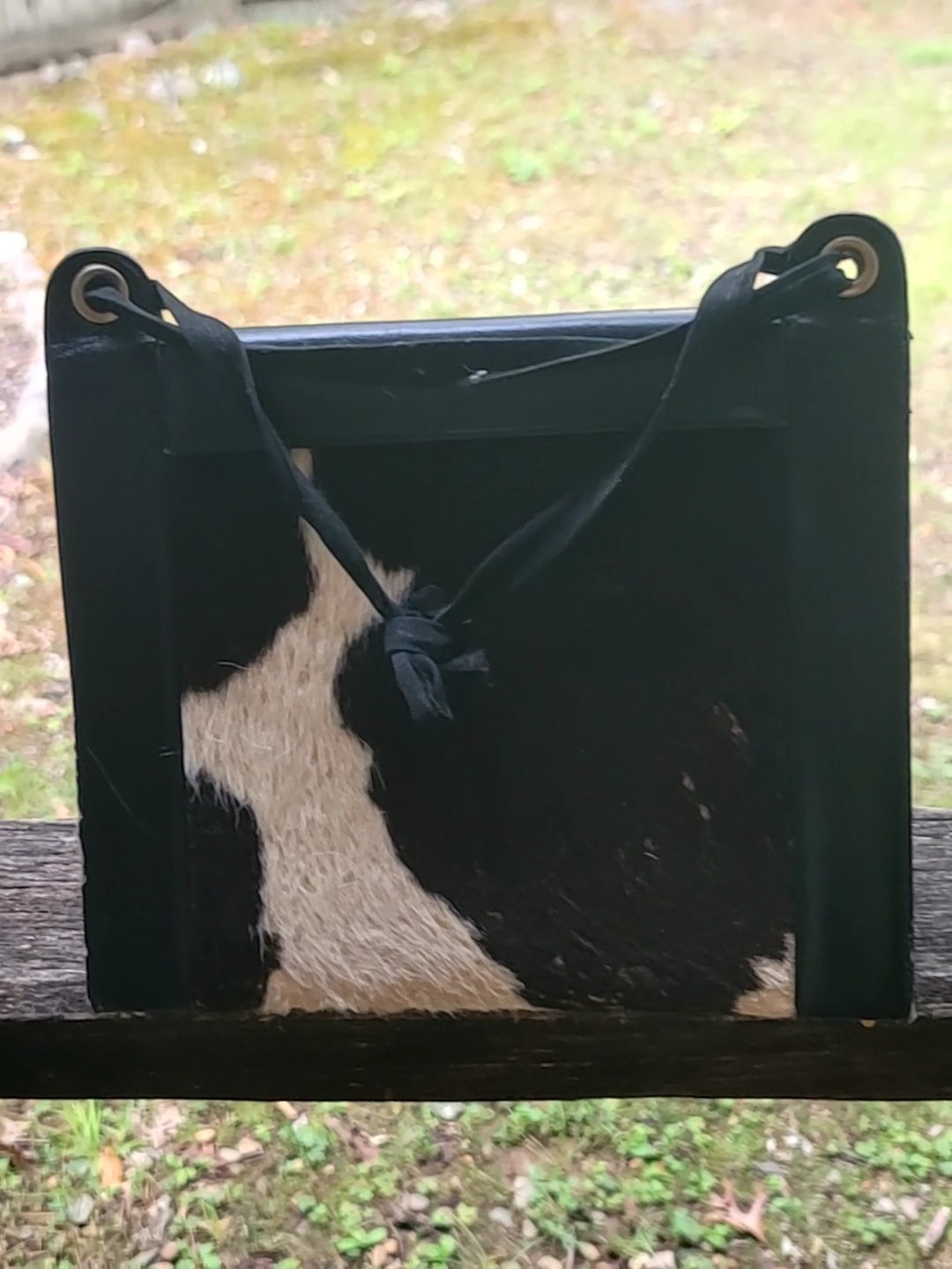 Vintage 1950s/60s Genuine Cowhide & Leather Handbag – Mid-Century Purse