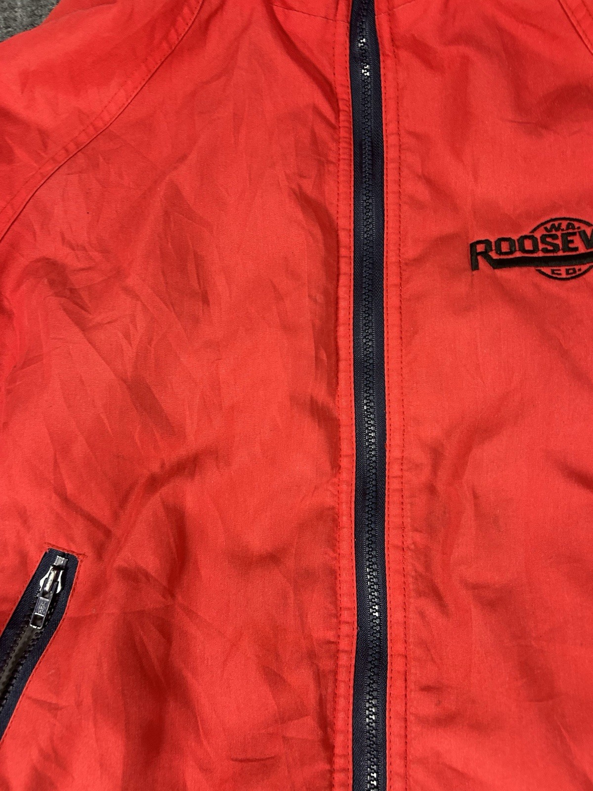 VTG Sportsmaster Jacket Mens L Red Fleece Lined Bomber USA Made Workwear READ