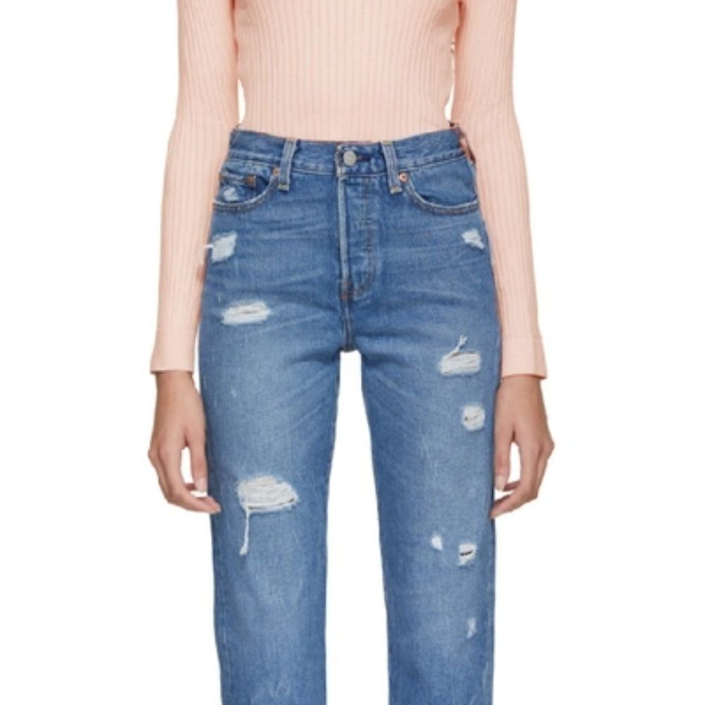 Levi’s Wedgie Icon Fit Jeans Distressed Partner In Crime High Rise 22861-0024 24