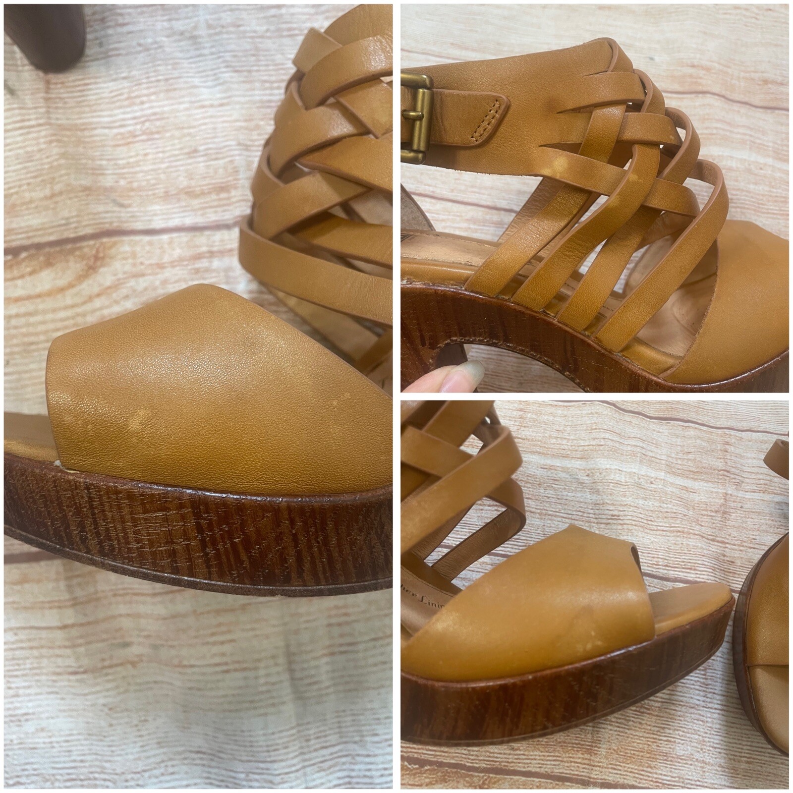 Sofft Ohanna Tan Vowen Leather Heel Sandals size 11W