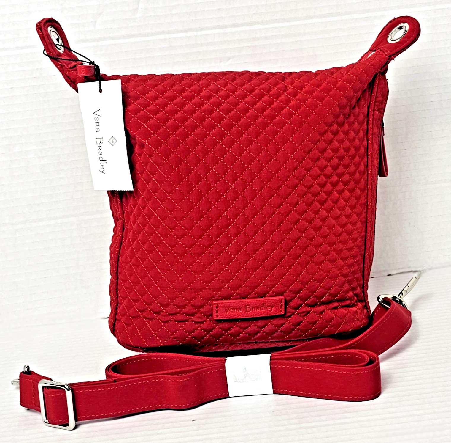 Vera Bradley Carson Hobo Crossbody in Microfiber Cardinal Red