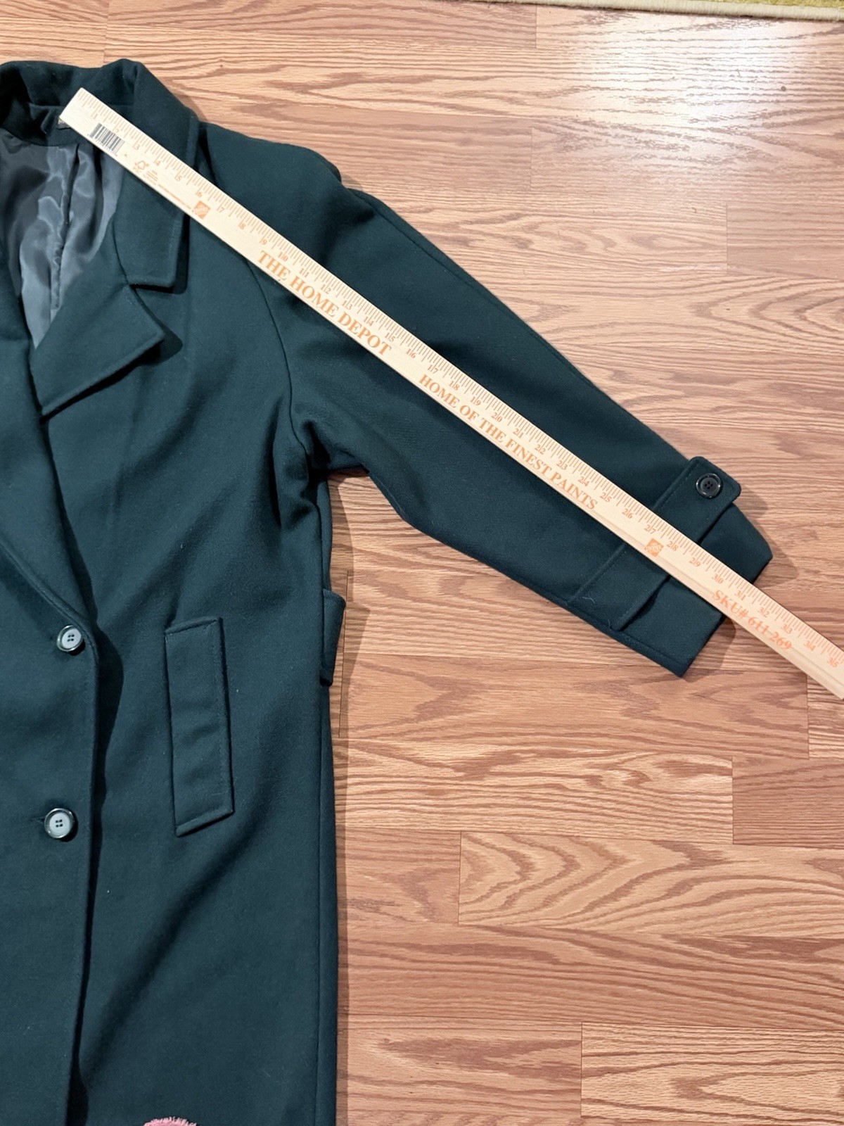 Vintage Alorna 100% wool Women’s Coat Teal green Long Double Breasted USA large