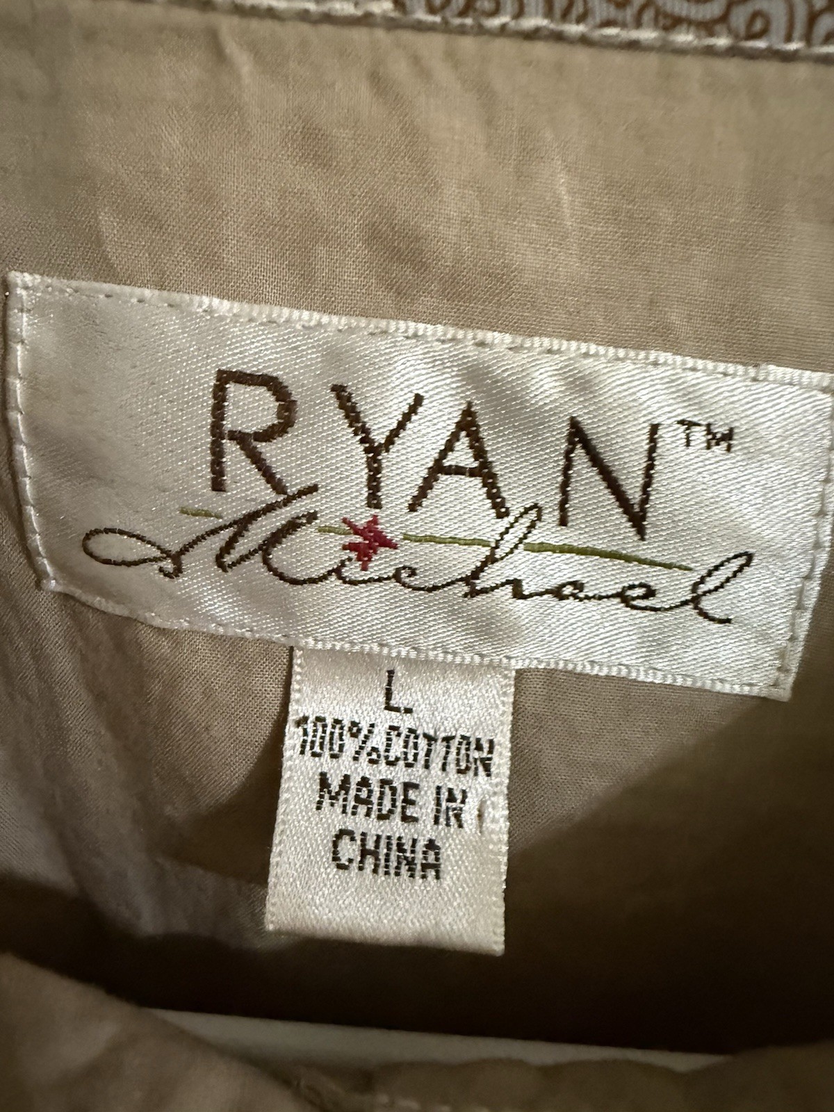 Ryan Michael Shirt Womens L Stone Western Pearl Snap Corset Lace Up Back