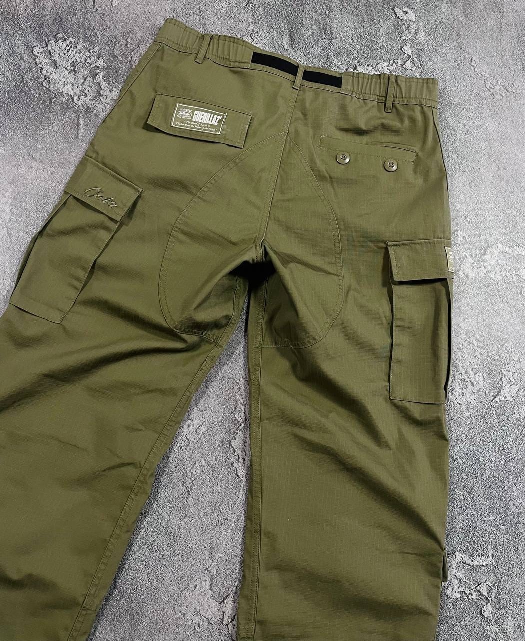 Corteiz Guerillaz Men’s Cargo Pants Tonal Khaki Size XL