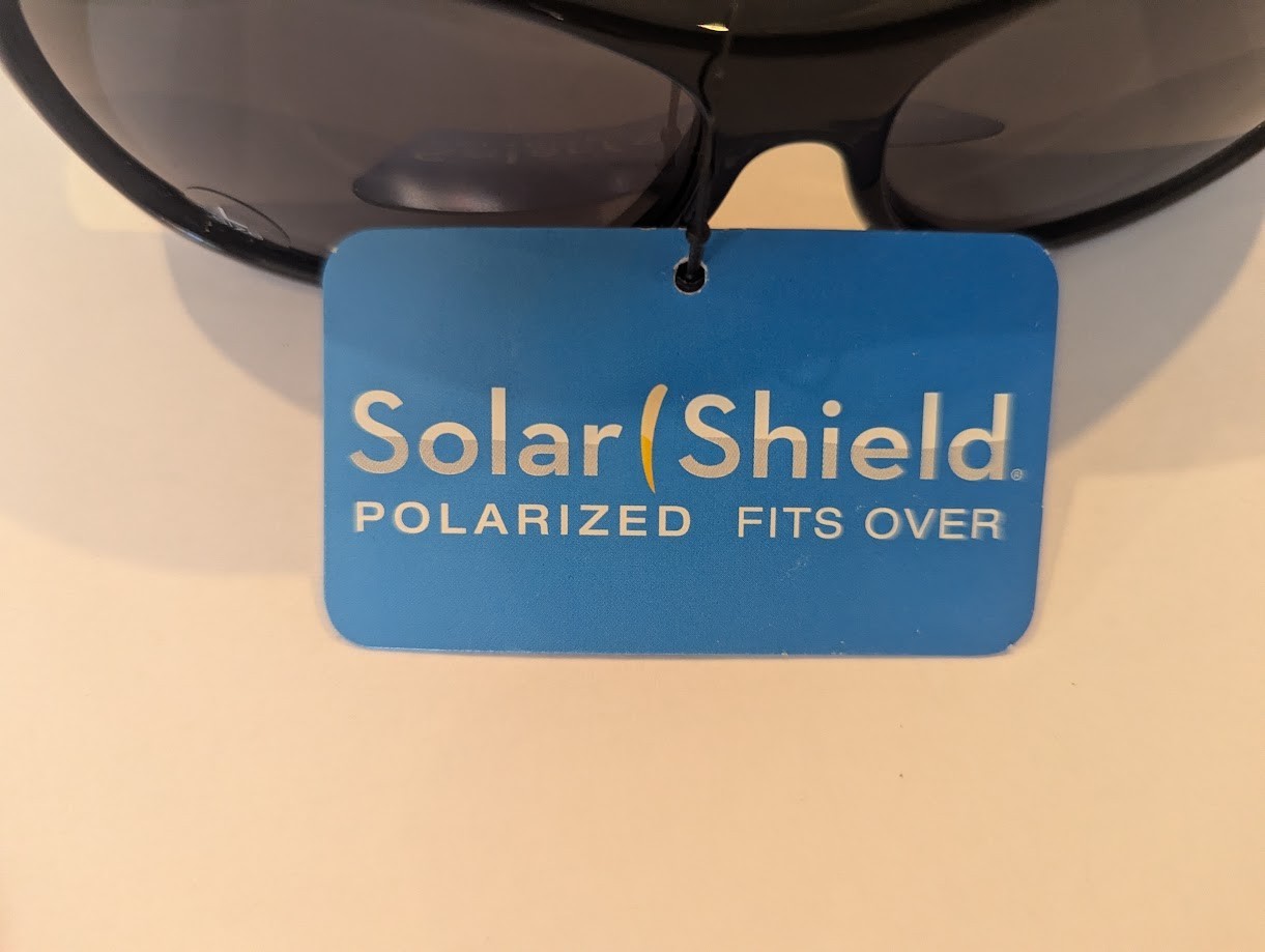SolarShield Black Polarized Sunglasses Fit Over 100% UVA/UVB Size L