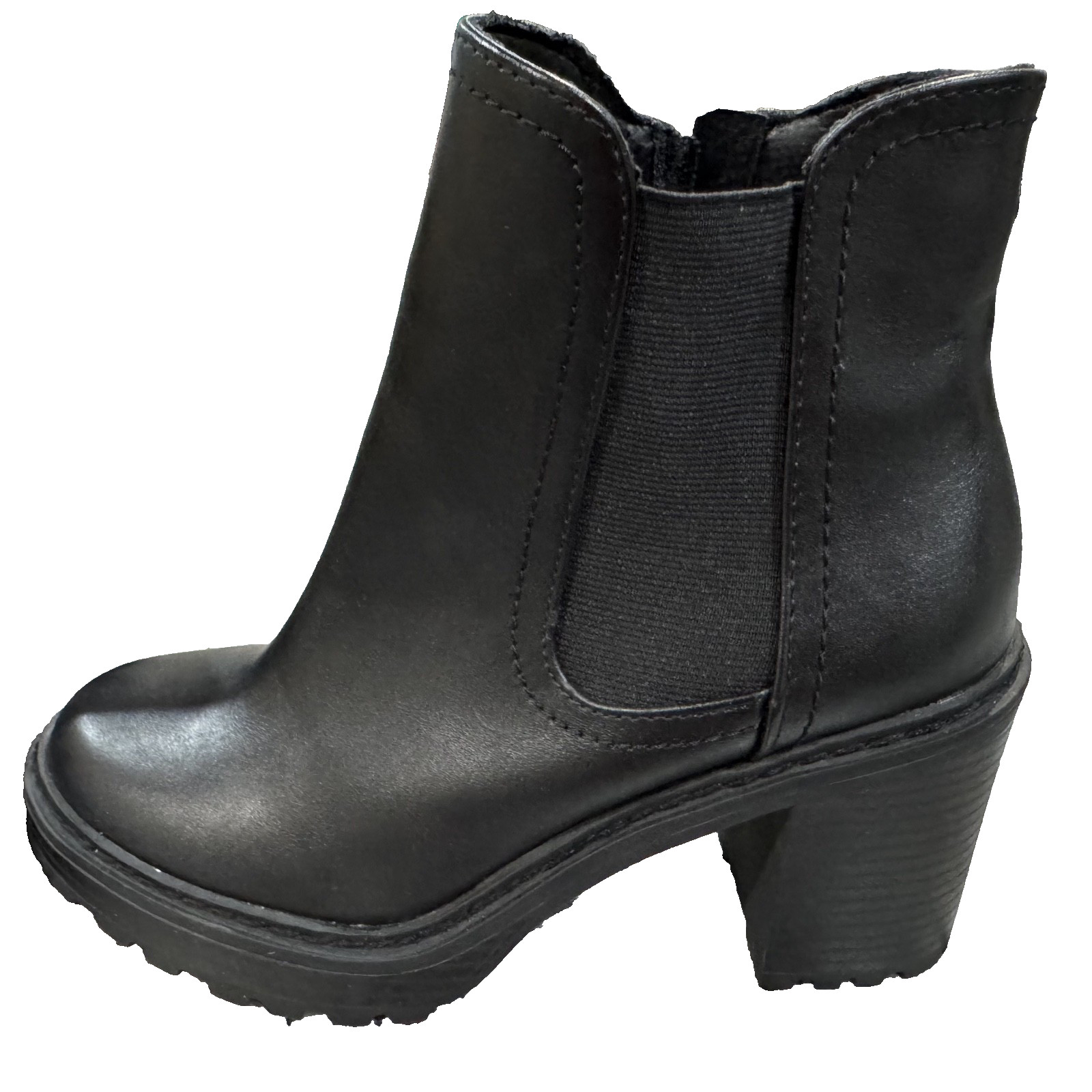 Madden NYC Lug Sole Nappa Chelsea Black Boot New in Box Size 10 Zip or Pull-On